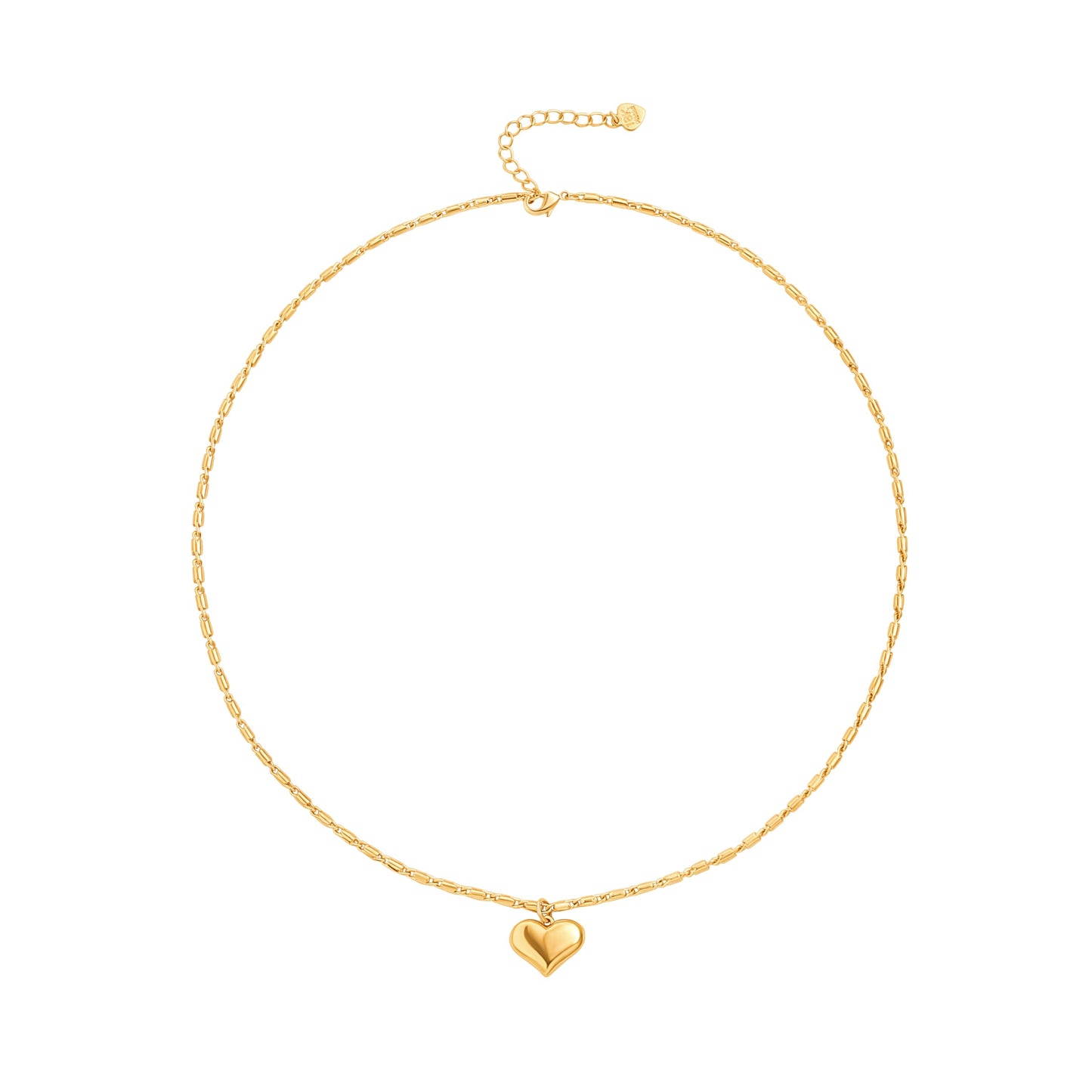 PEARLADA Dainty Gold Plated Heart Necklace for Women, Cute Small Heart Charm Necklace with Adjustable Box Chain, Trendy Love Valentine’s Gift