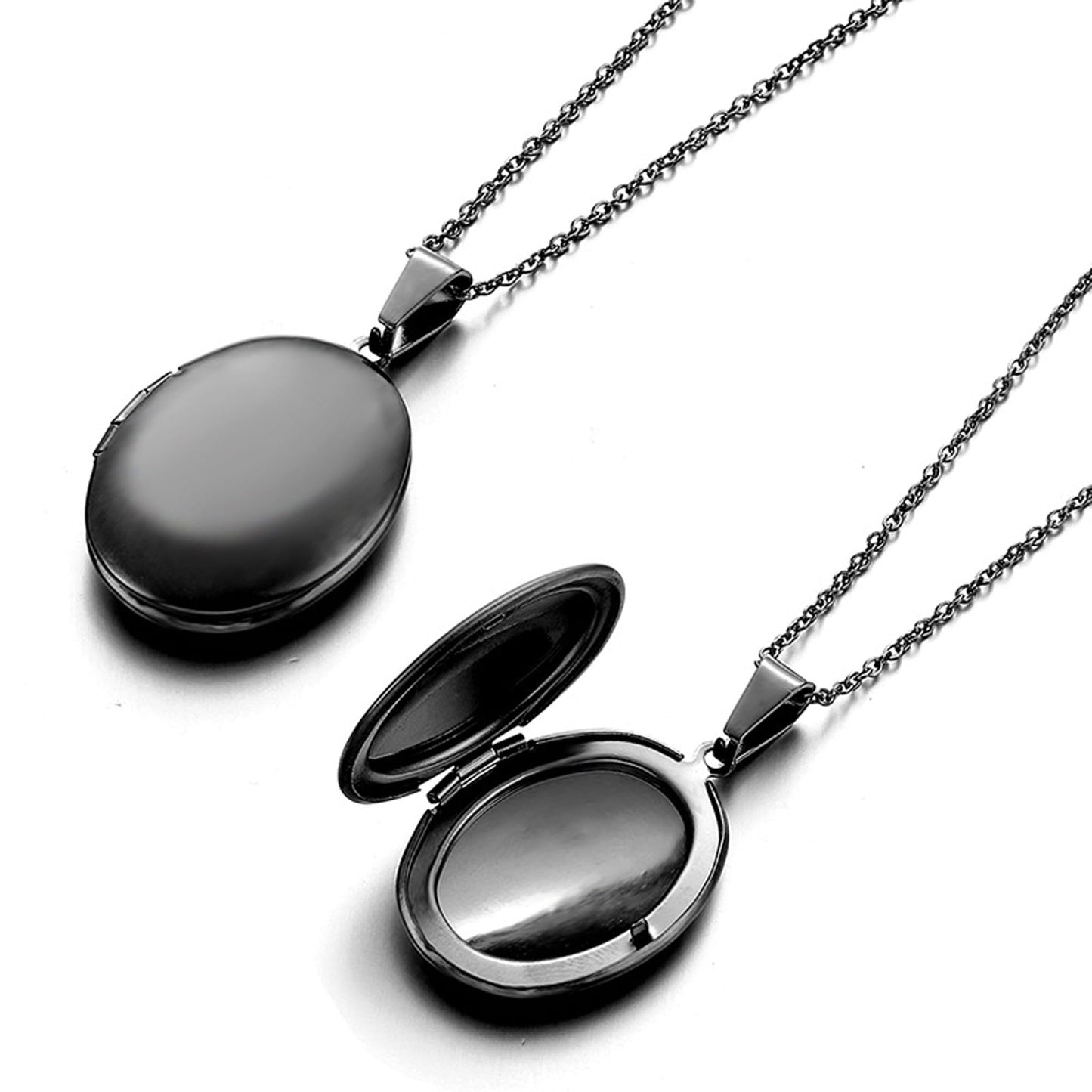 PHOCKSIN Black Oval Locket Necklace For Women Locket Necklace that Hold Pictures For Girlfriend Best Gifts for Birthday Mothers Day