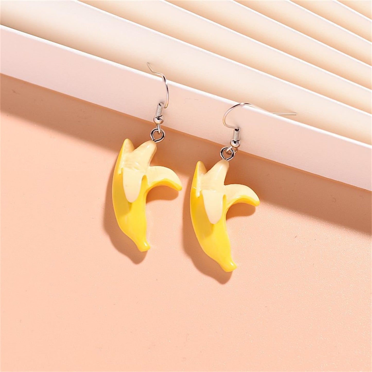 Yellow Banana Resin Dangle Drop Earrings for Women Funny Creative 3D Lifelike Imitation Summer Tropical Sweet Peeled Fruit Banana Food Lightweight Earrings for Beach Holiday Jewelry Gifts (Yellow)
