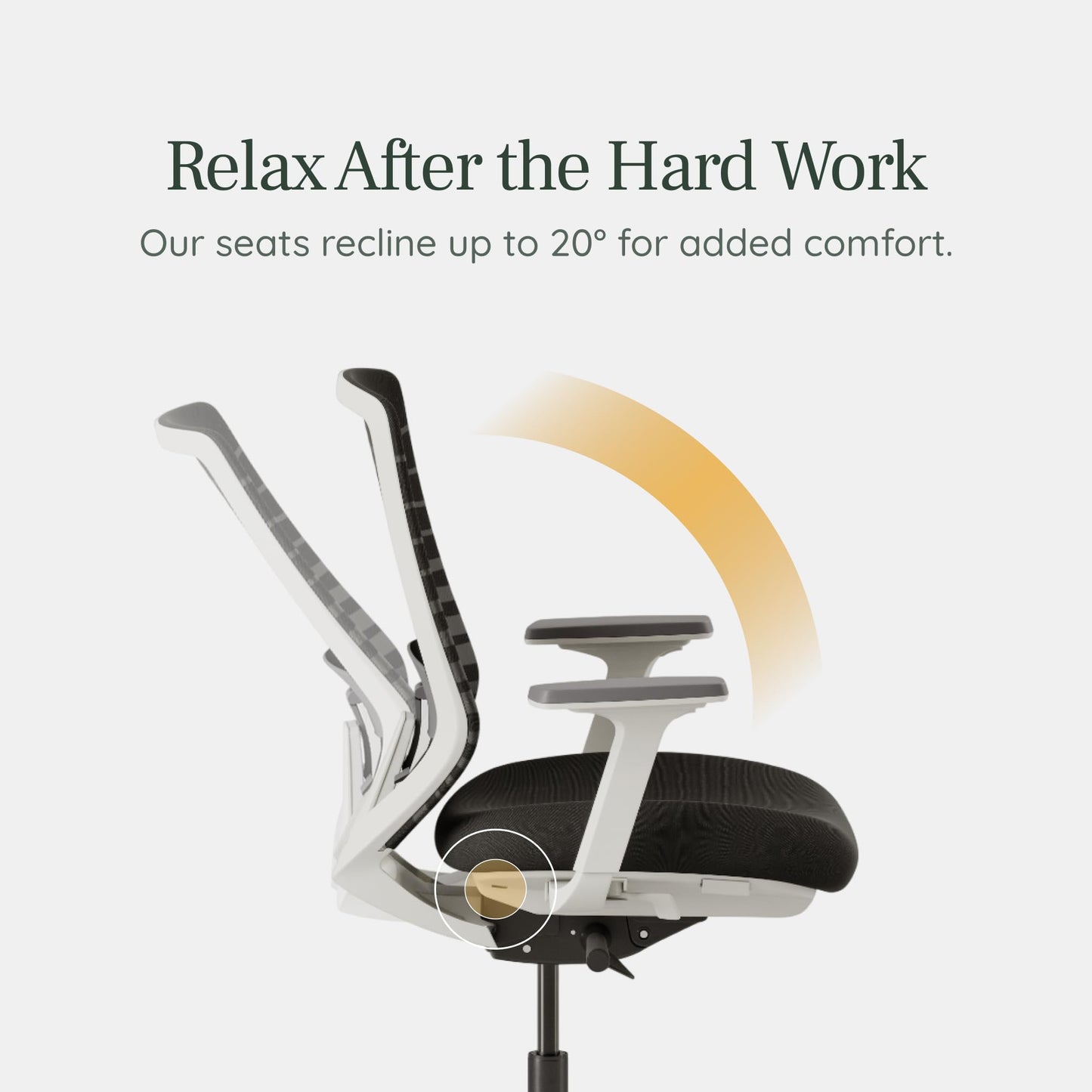 Branch Ergonomic Chair - A Versatile Desk Chair with Adjustable Lumbar Support, Breathable Mesh Backrest, and Smooth Wheels - Experience Optimal Comfort and Support - Sand - White
