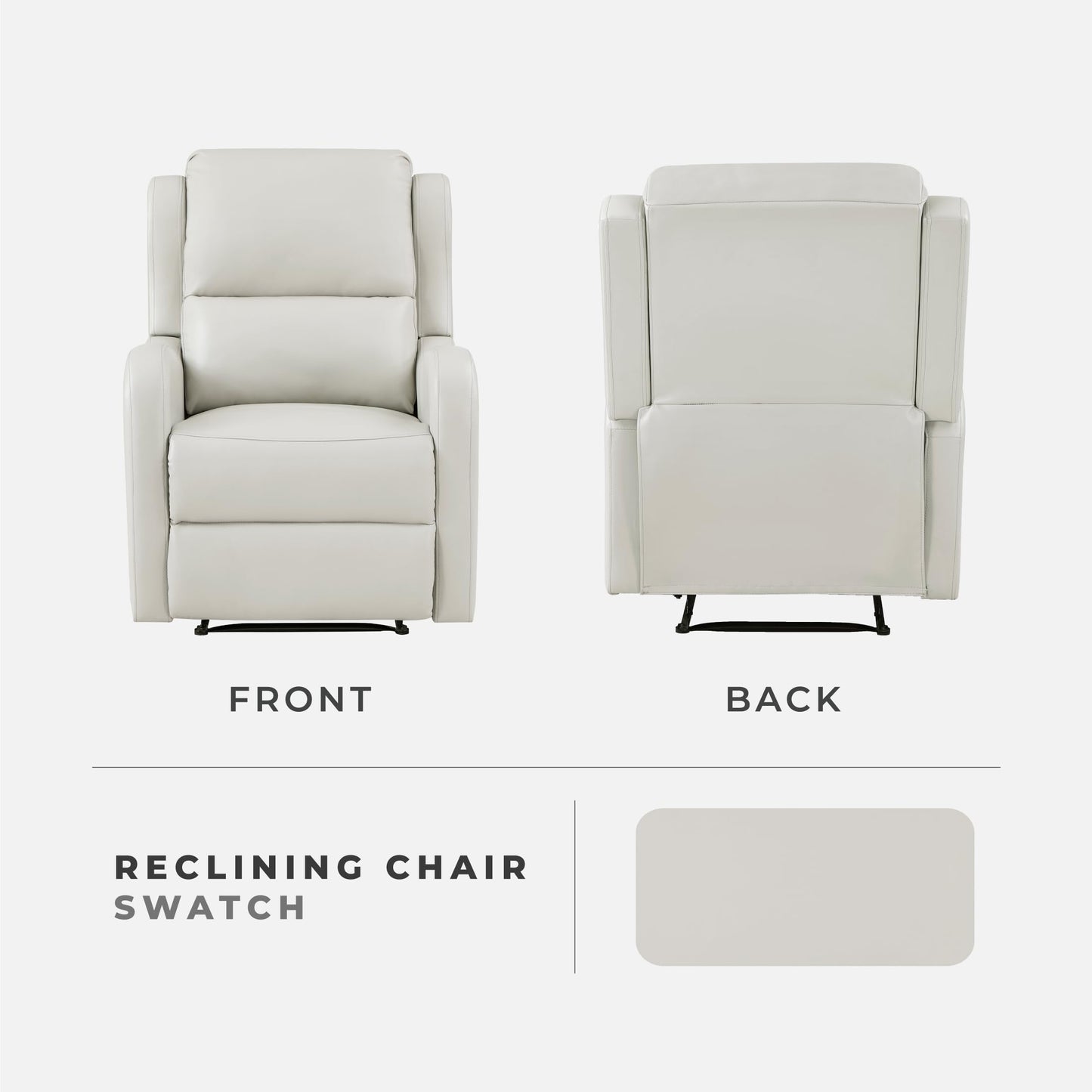 Lexicon Manual Recliner Chair, Reclining Sofa Chair, Home Theater Seating, Wall Hugger, Manual Recliner for Living Room/Office/Apartment, Easy Assembly, Taupe Faux Leather