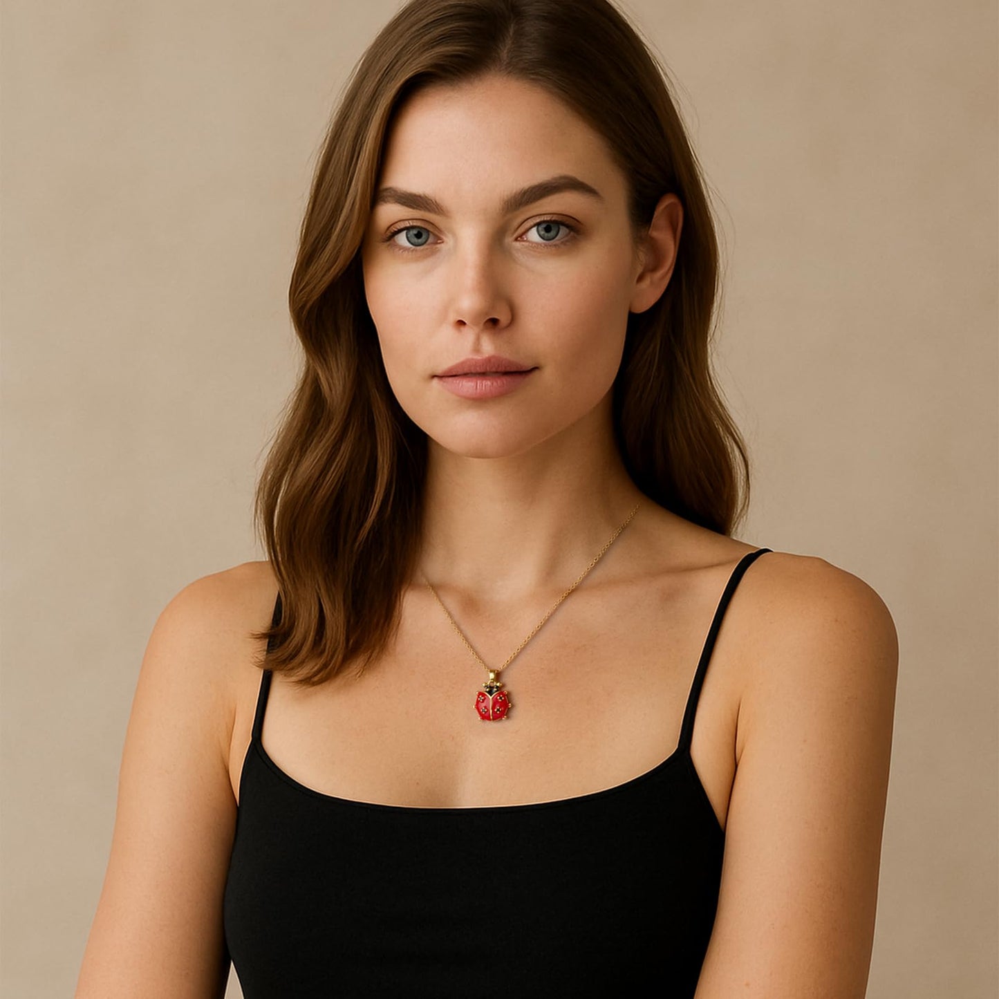 ZKJTEARY ladybug Necklace for Women Trendy Dainty 18K Gold Chain Insects ladybug Pendant Jewelry Christmas Gift for Women Mom Grandma