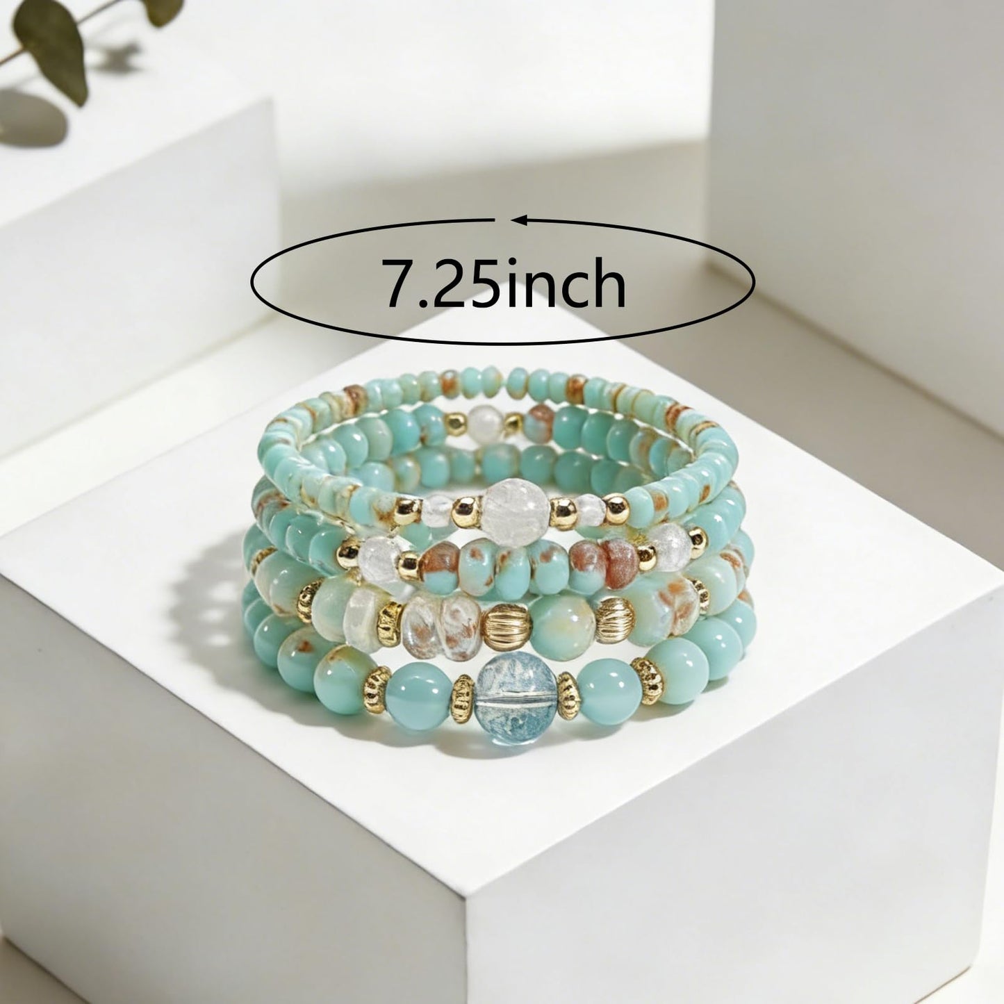 Briutn Boho Beaded Bracelet Stretch Bohemian Stackable Bracelet Jewelry Gifts for Women