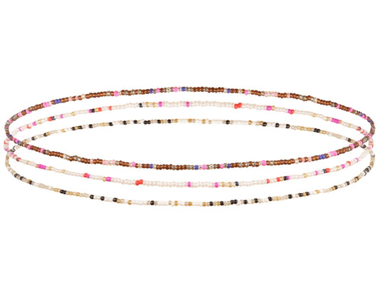 MINACHI Set of 3 Colorful Boho Beaded Belly Chains, Summer Handmade Waist Beads For Women