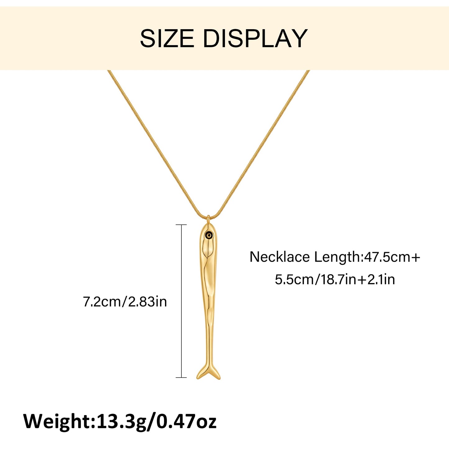 Lnmoieu Gold Fish Necklace for Women Beach Charm Pendant Ocean Jewelry