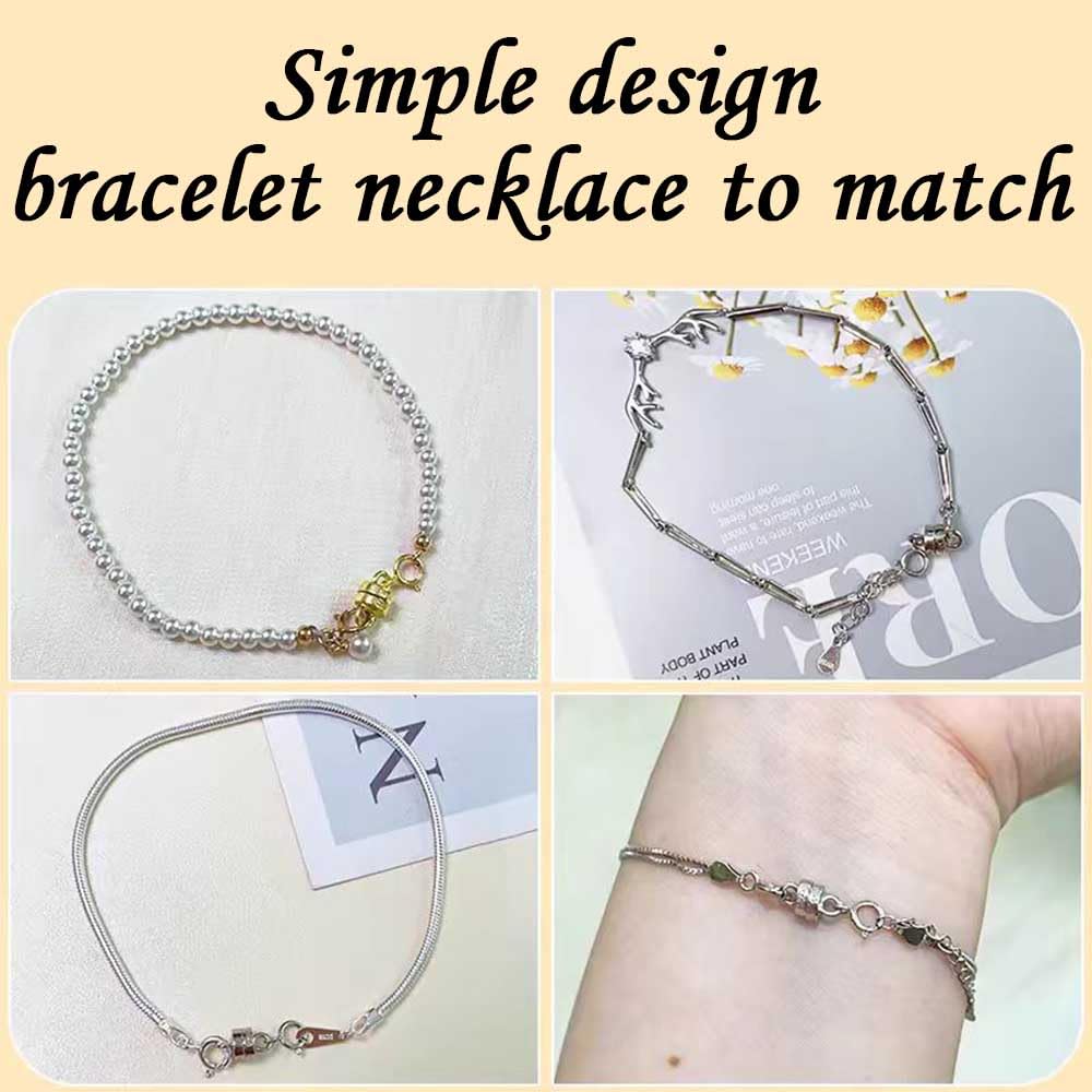 Oilzorr 925 Silver Magnetic Necklace Clasps, Magnetic Necklace Clasps and Closures for Bracelet Necklace Extender (4pcs Gold)