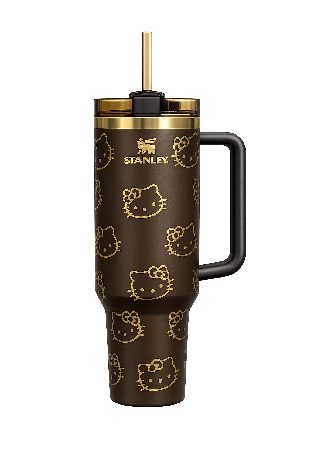 Stanley x Hello Kitty Quencher H2.0 FlowState Tumbler – Chocolate Brown Limited Edition Insulated Travel Mug with Handle & Straw