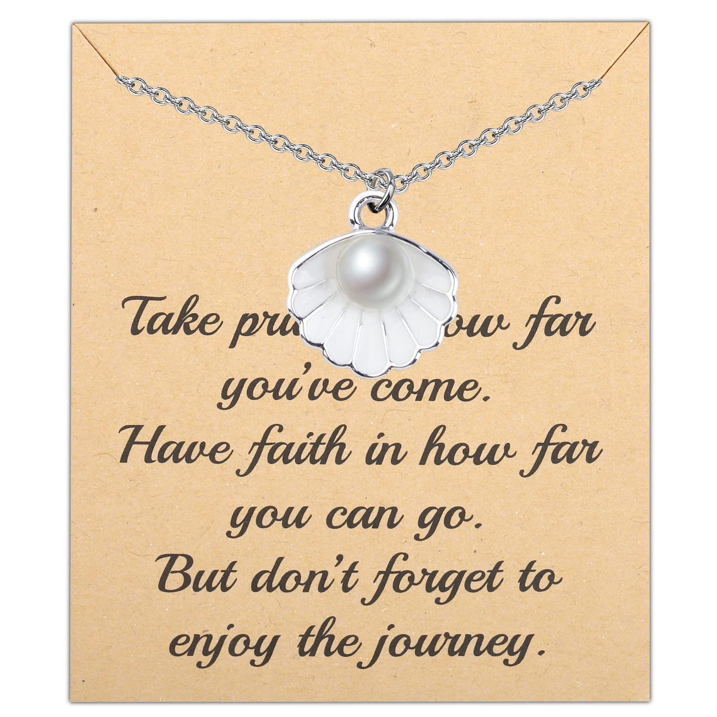 BNQL Seashell Pendant Necklace Beach Lover Gifts Scallop Necklace Enamel Seashell Jewelry Gifts for Women