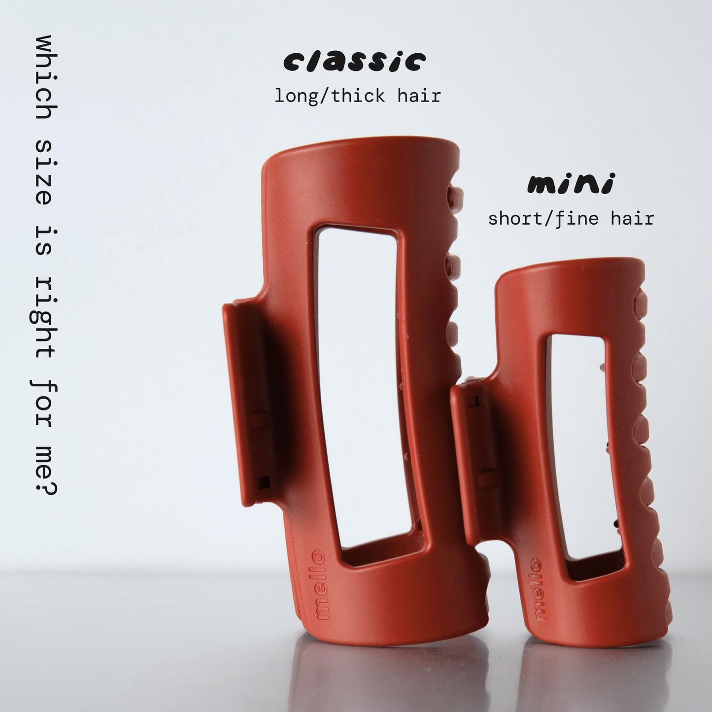 The Original Mello Hair Claw Clip Squishy Claw Clip Made in Korea Patent Pending 30021976 (Red, Medium)