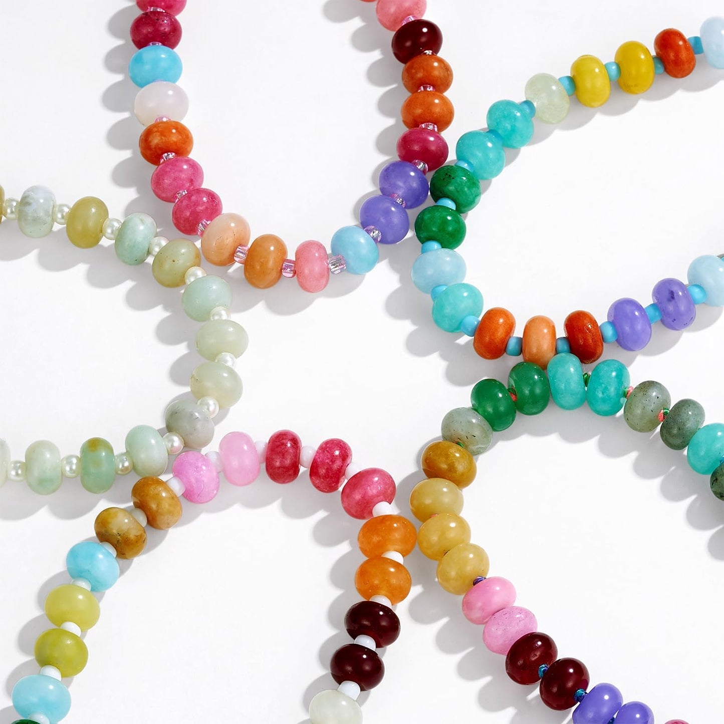 KissYan Beaded Bracelets for Women, Colorful Gemstone Boho Bead Bracelet for Beach, Natural Stone Handmade Summer Jewelry Gifts Style 1
