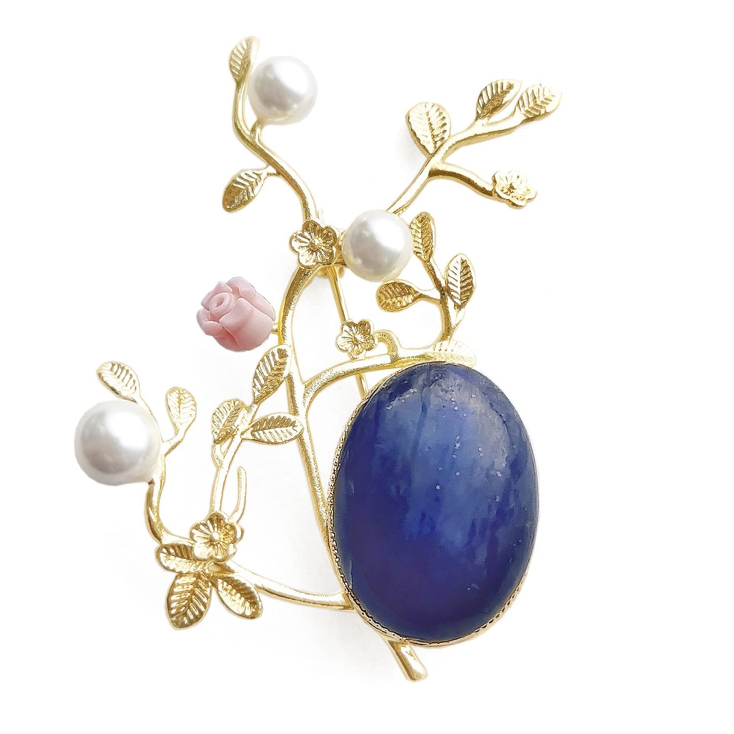 CCijiNG New Year Brooches for Women with Crystal, Flower, Rhinestone Brooches Pins Elegant Jewelry Blossom Fashionable Gifts Ladies Bouquet Brooches Pin for Birthday, Party, New Year, Copper, pearl
