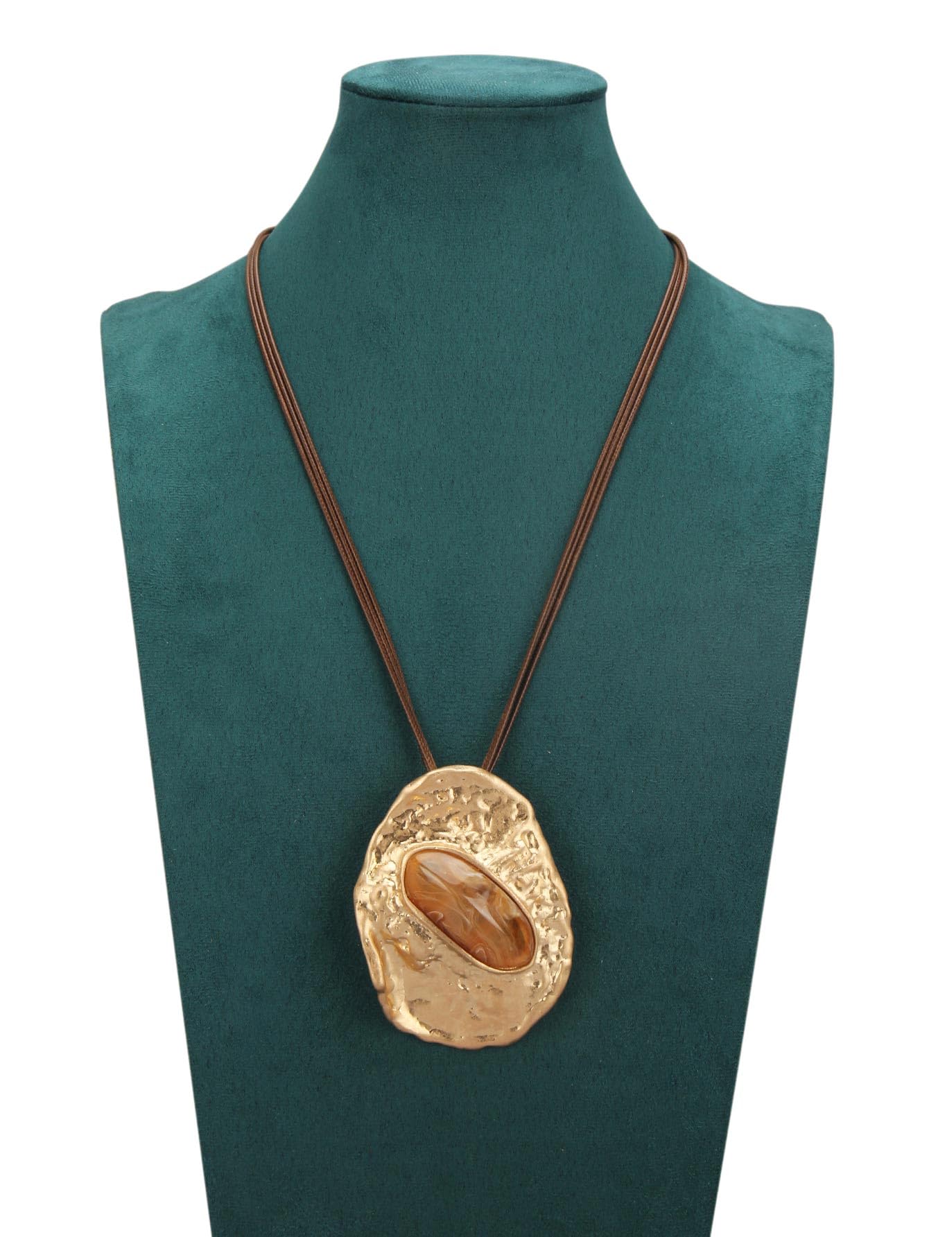 joymiao Bohemian Necklace for Women Chunky Statement Necklace Vintage Pendant Necklaces Hippie Boho Funky Necklaces with Gold Pendant