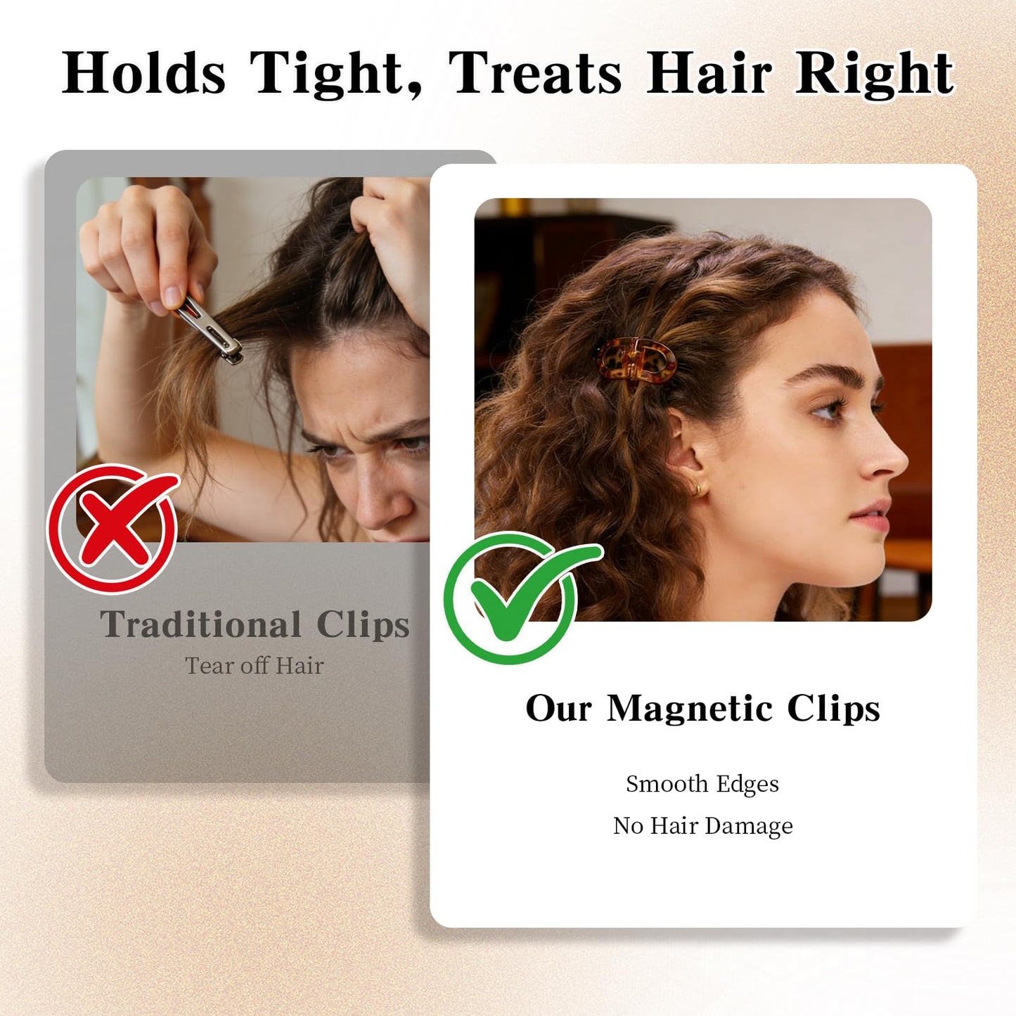 Magnetic Hair Clips, Strong Hold Magnetic Styling Clips, No Slip Everyday Hairstyles, Minimalist Hair Clip For All Has