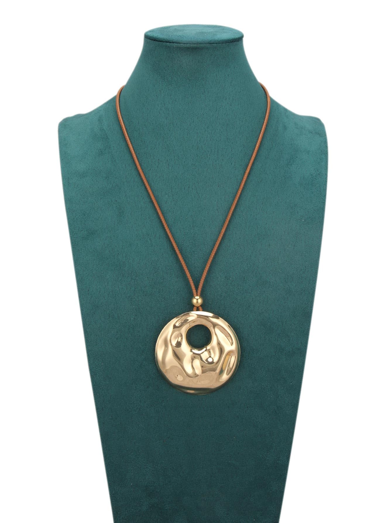 joymiao Boho Necklaces for Women Long Vintage Chunky Statement Necklace with Large Gold Pendant Bohemian Jewelry