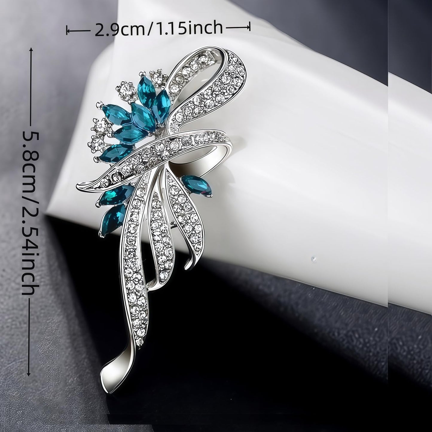 Yaximhozz 2pcs Rhinestone Brooch Pin for Women Dress Elegant Stylish Crystal Brooches Fashion Accessories Pins Lapel Boutonniere Ideas Wedding Christmas Birthday Jewelry Easter Gift (07 Royal Blue/Gold)
