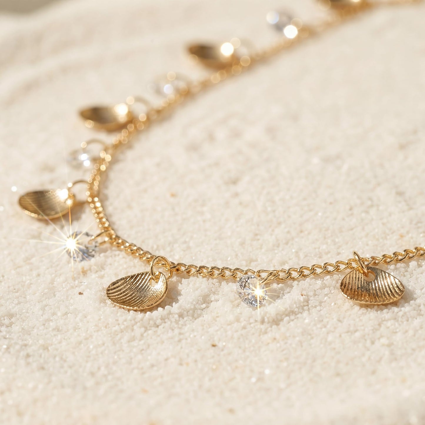 MYEARS Gold Shell Charm Choker Necklaces for Women 14K Gold Plated Dainty Cute Cubic Zirconia Choker Summer Ocean Beach Jewelry Trendy