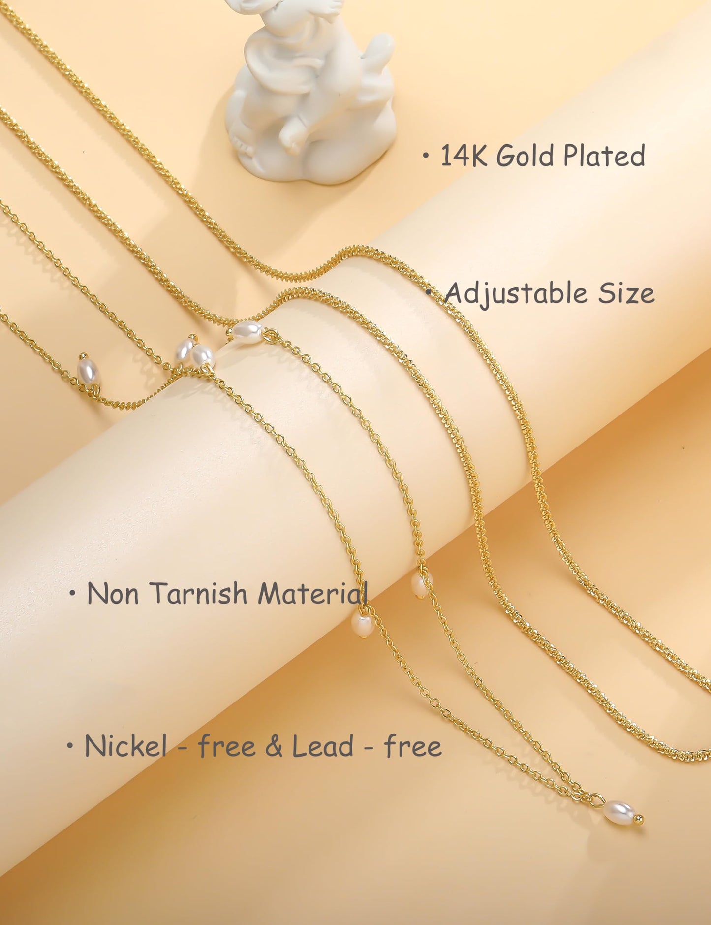 MOYAONE Waist Chain for Women 14K Gold Plated Waist Beads Belly Chain Dainty Layered Body Chain Belt Beach Jewelry for Women Sexy Waterproof Non Tarnish Adjustable Summer Jewelry Accessories