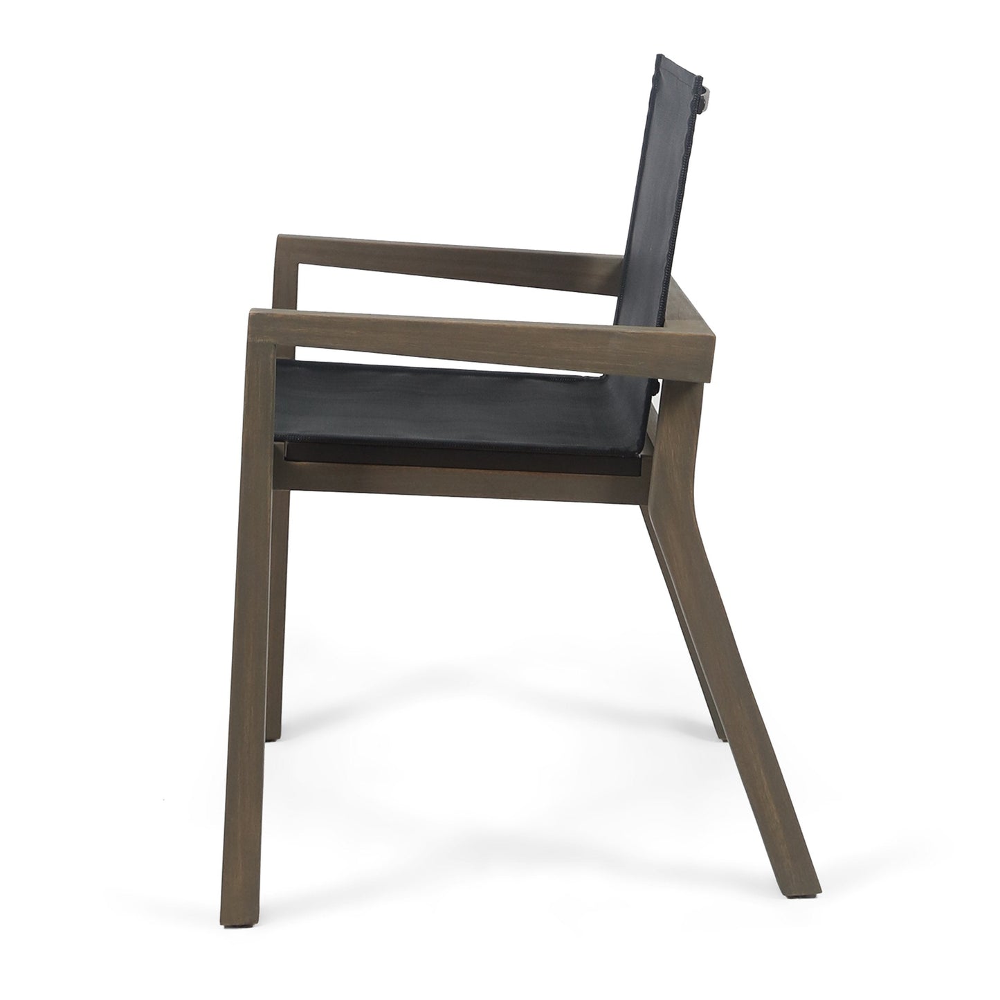 Christopher Knight Home Zion Acacia Wood Outdoor Dining Set for 6, 7 Piece Patio Dining Table and Chair Set, Wooden Outdoor Dining Armchair and Table Set, Teak+Dark Grey+Grey