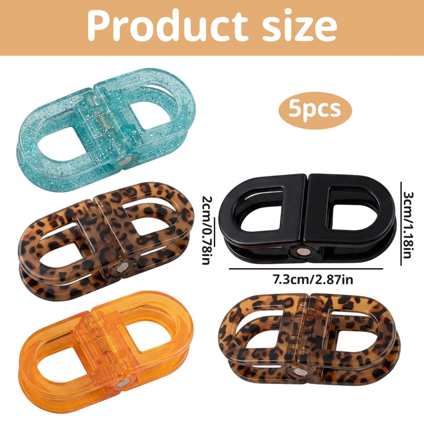 5Pcs Magnetic Hair Clips, Hair Clips with Strong Magnetic Hold, PC Material Hair Accessories for Various Hairstyles
