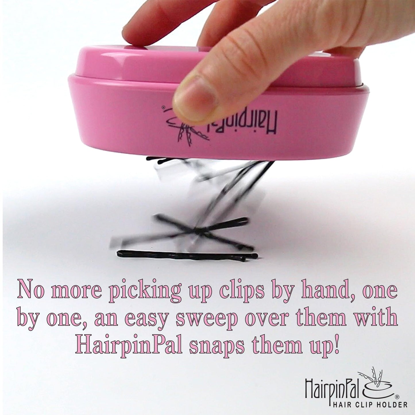 HairpinPal Magnetic Bobby Pin Holder - Easy Hair Clip and Pin Collector - Manage Hair Clips - Barrettes - Bobbi Pins - Keeps Rooms Tidy - Ideal for Travel - Raspberry Mauve - Made in the USA