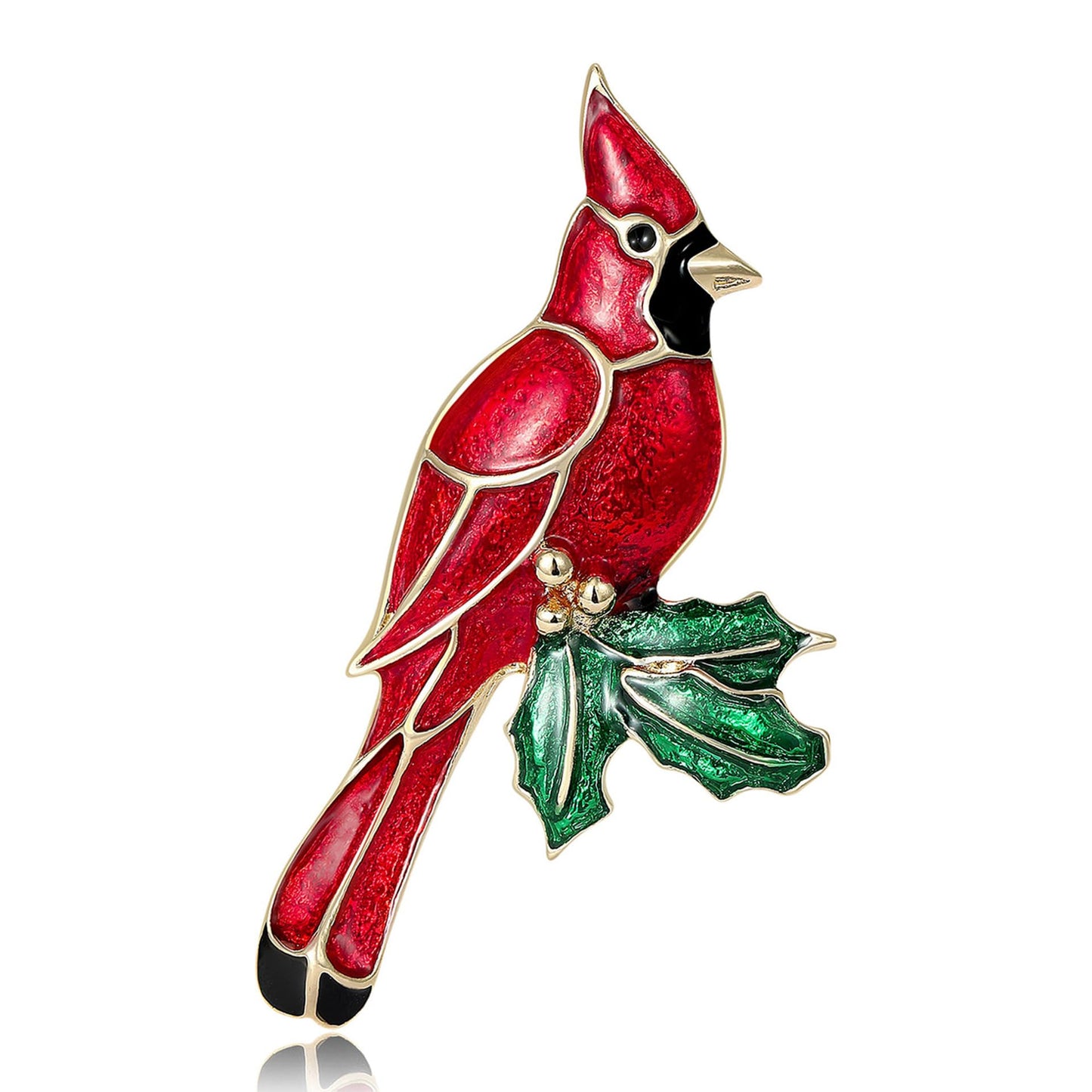 Red Cardinal Brooch for Women Enamel Red Cardinal Pin Bird Brooch Birthday Holiday Gift for Girlfriend Wife Mother