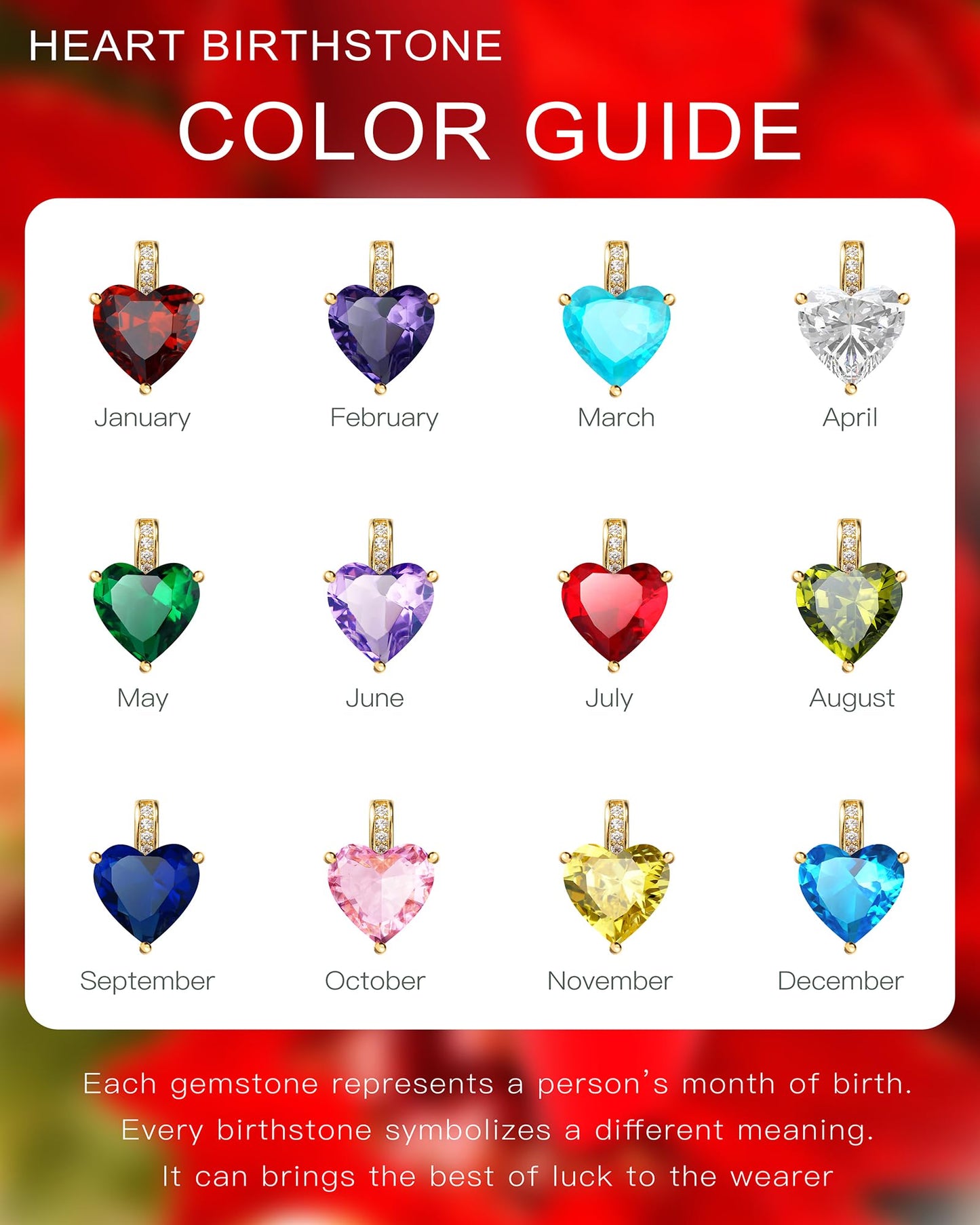MIDDLUX Red Necklace, Red Heart Necklace, Y2k Necklace, Heart Necklaces for Women, Ruby Necklaces for Women, July Birthstone Jewelry for Women, July Birthday Gifts for Women