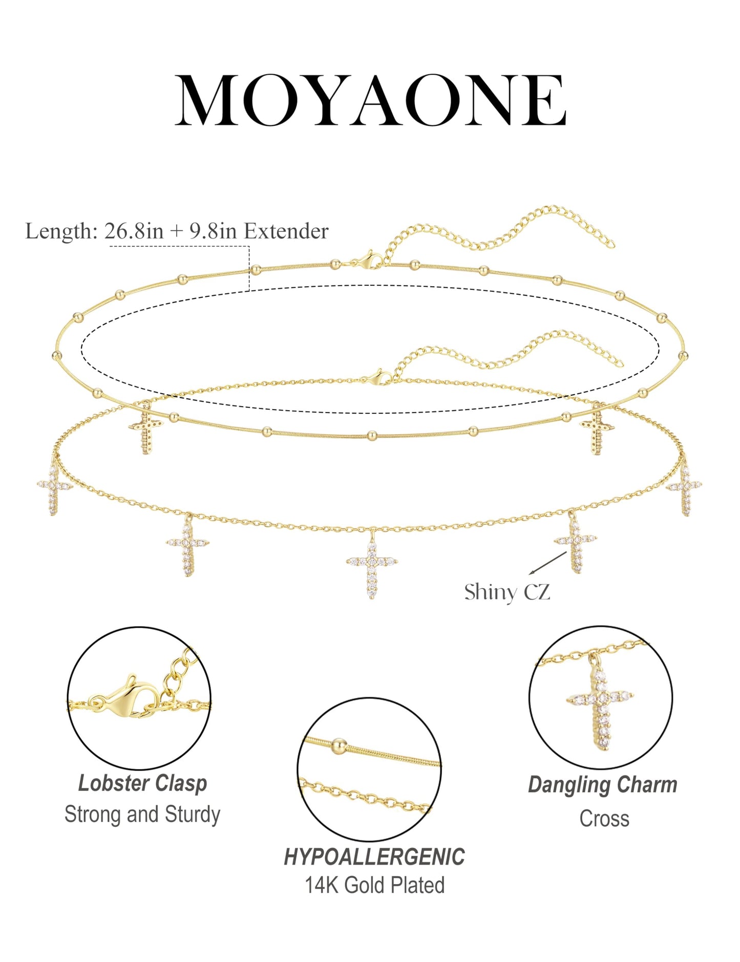 MOYAONE Waist Chain for Women 14K Gold Plated Waist Beads Belly Chain Dainty Layered Body Chain Belt Beach Jewelry for Women Sexy Waterproof Non Tarnish Adjustable Summer Jewelry Accessories