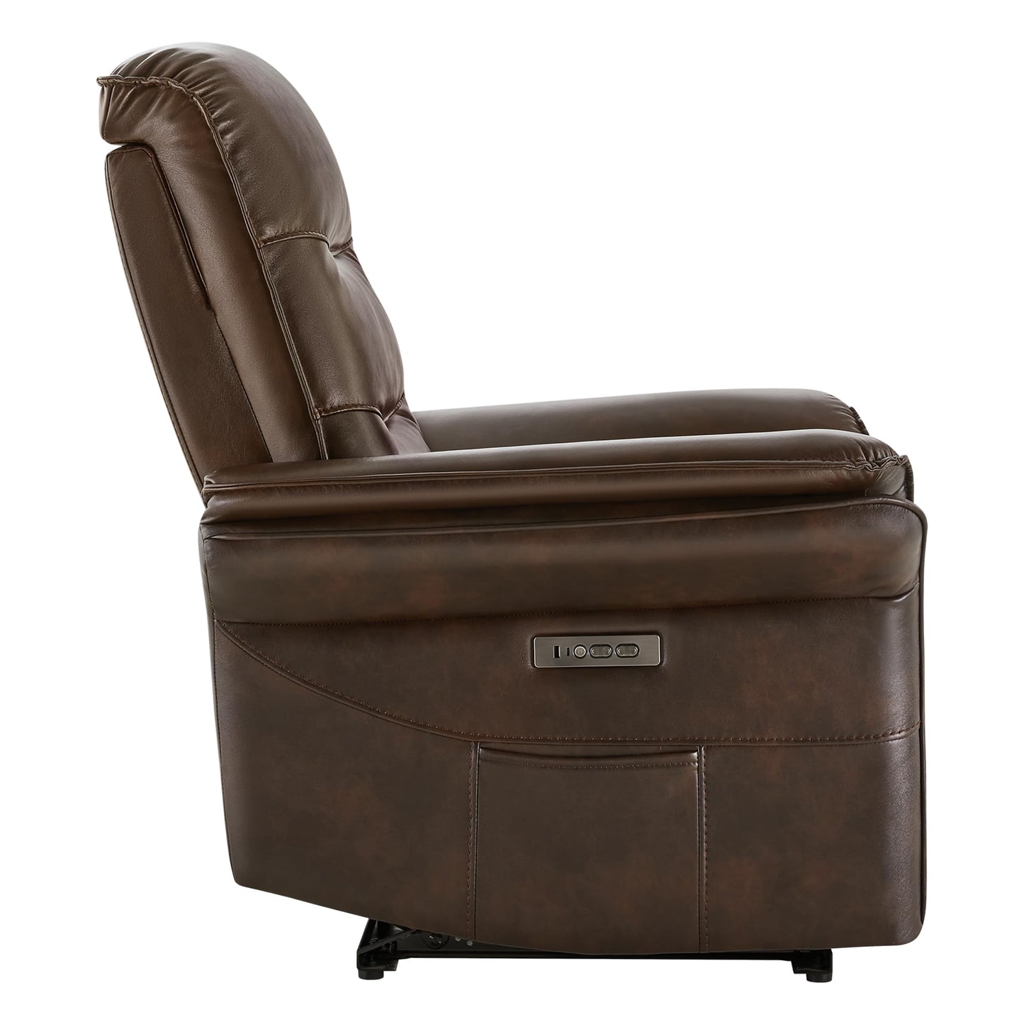 KISLOT Power Recliner Chair with Adjustable Headrest and Footrest, Dual Motor Leather Reclining Chair with USB/Type-C Charging, Zero Gravity Modern Electric Recliner for Adults Living Room Bedroom