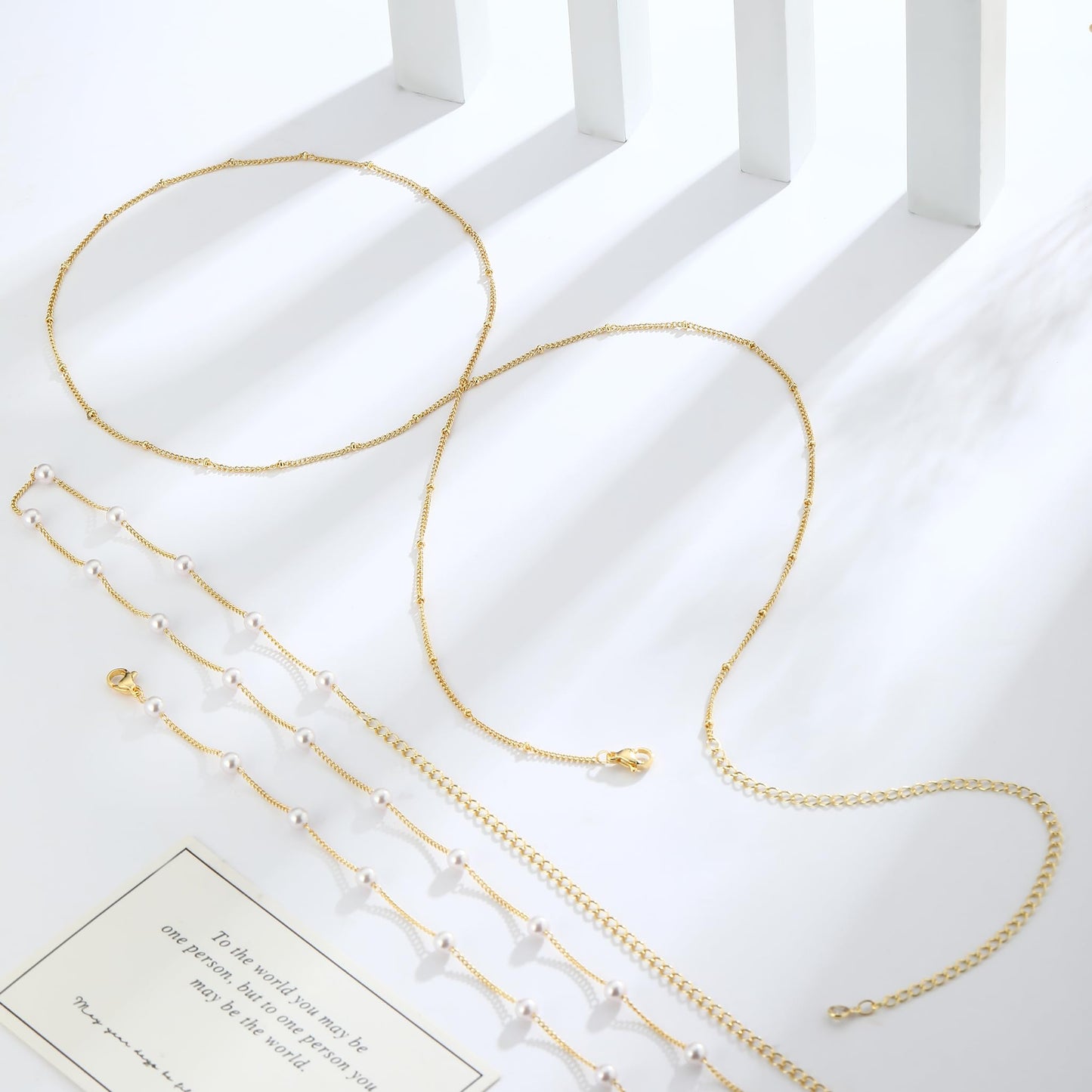 Sargetou Gold Waist Chain for Women Waterproof,14k Gold Plated Satellite Beaded Pearl Body Jewelry Chains Sexy Bikini 2PCS Belly Belt Beach Gift Adjustable 26.5-33Inch