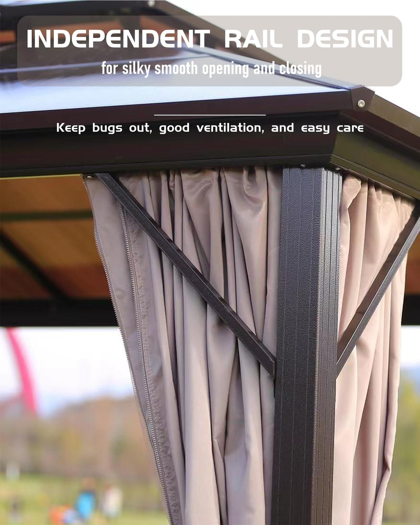 Garvee 12x12Ft Hardtop Gazebo, Double Metal Roof, Heavy Duty Gazebo Canopy for All Weather, with Nettings & Curtains, Aluminum Alloy Frame, Outdoor Gazebos for Patio, Backyard, Deck, Lawn, and Garden