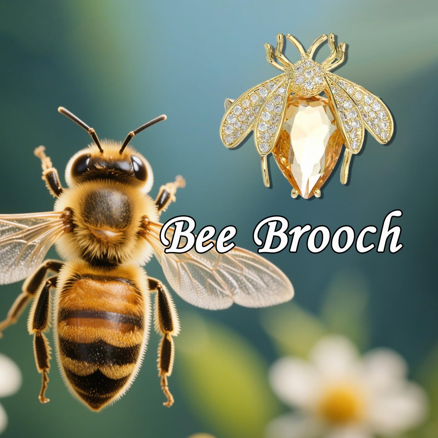 Crystal Bee Brooch for Women Zirconia Bee Pin Bee Jewelry Birthday Mother's Day for Mother Wife Girlfriend