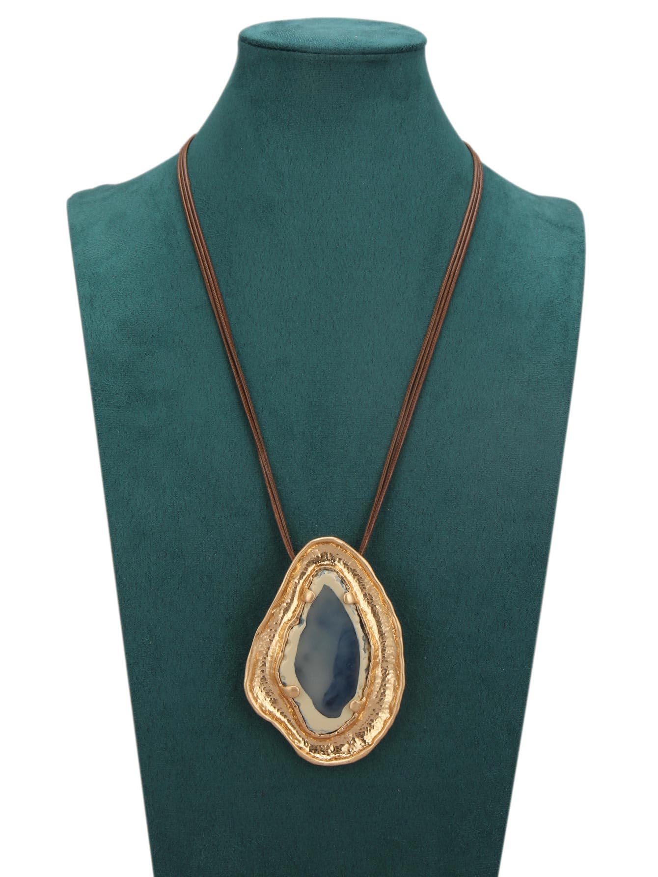 joymiao Vintage Necklace for Women Chunky Boho Statement Necklace with Large Gold Pendant Long Chain Funky Hippie Bohemian Jewelry