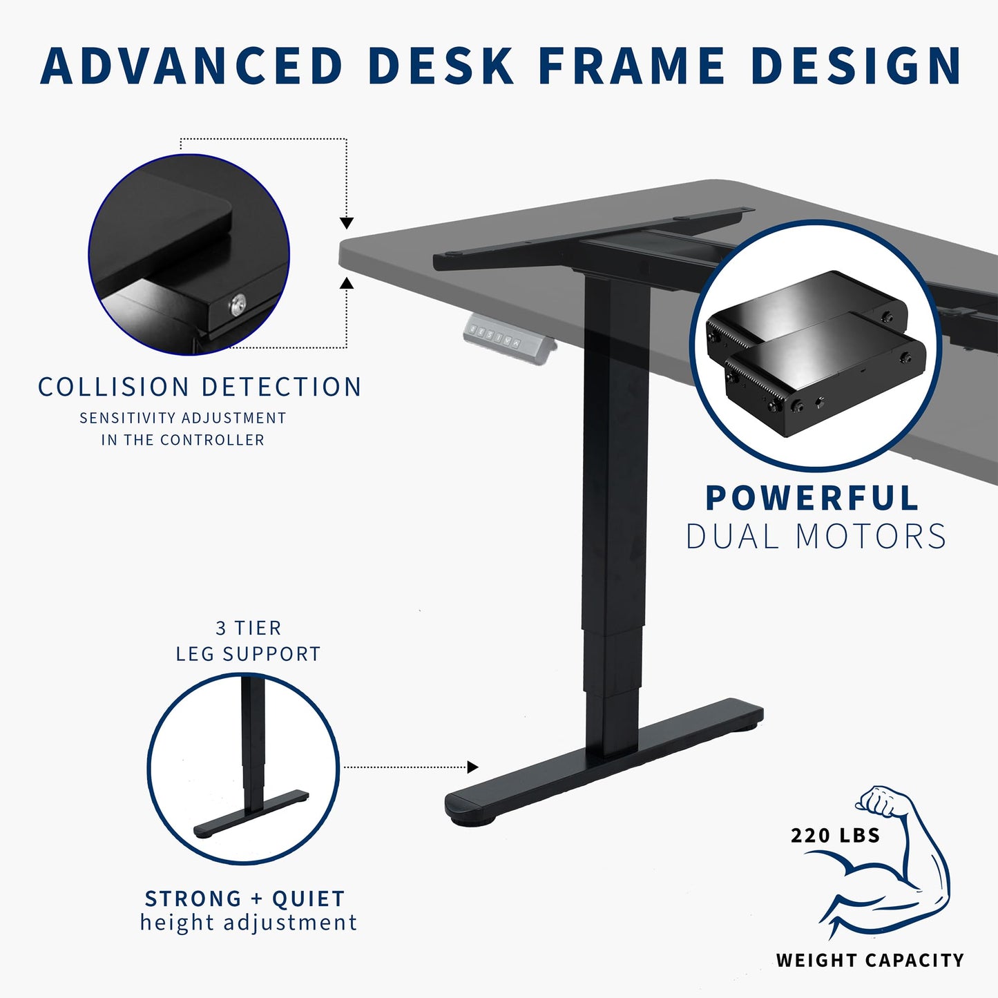 VIVO Electric 83 x 30 in Dual Motor Sit Stand Desk, Memory Height Adjustment, 2B Series, Black Top Black Frame, DESK-KIT-2B8B