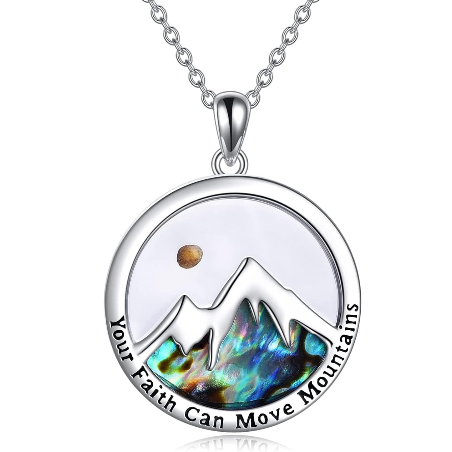 VLIEGEN Mustard Seed Necklace - Stainless Steel Faith Mountain Jewelry for Women & Men styleE
