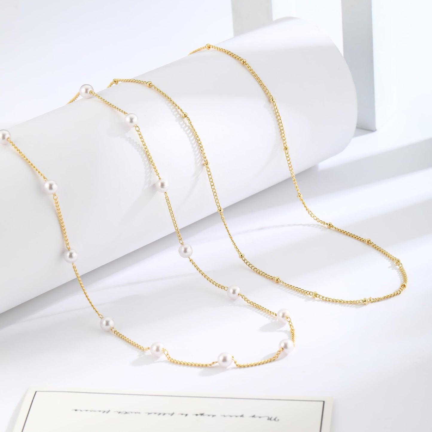 Sargetou Gold Waist Chain for Women Waterproof,14k Gold Plated Satellite Beaded Pearl Body Jewelry Chains Sexy Bikini 2PCS Belly Belt Beach Gift Adjustable 26.5-33Inch