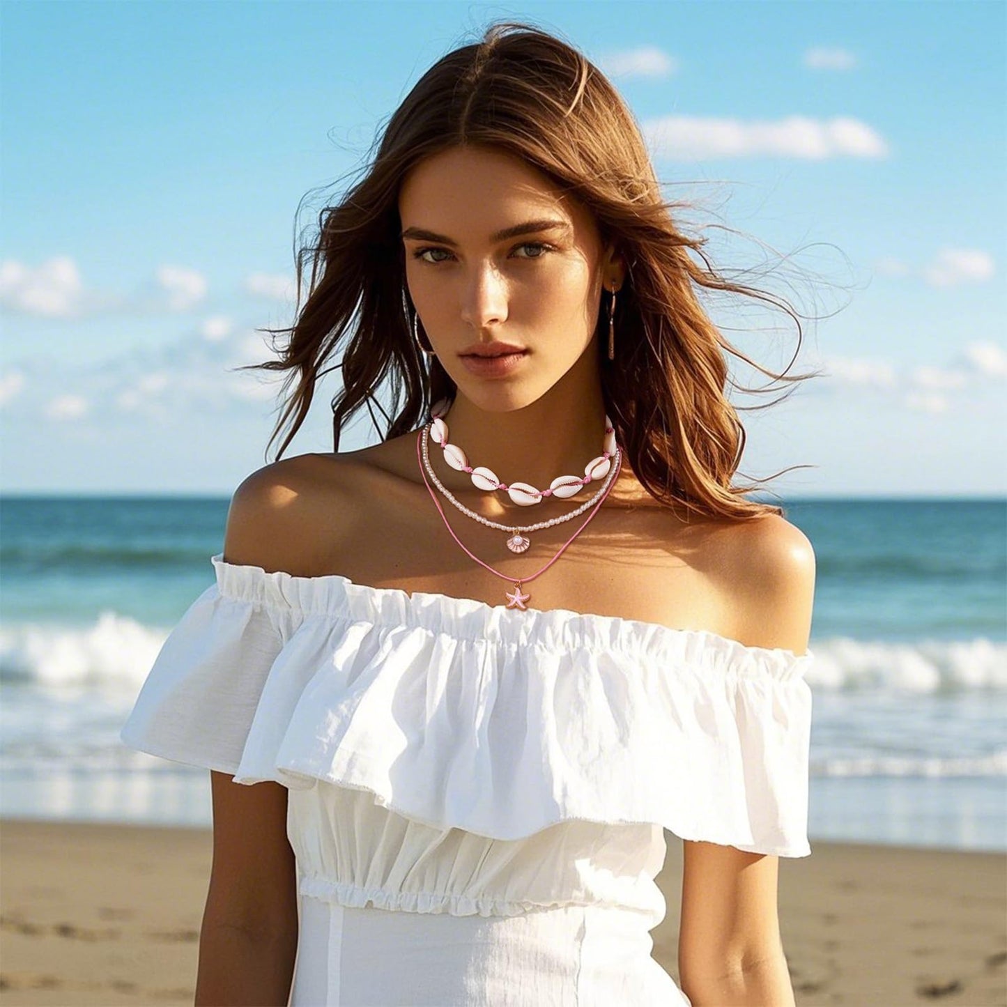 Your Always Charm Beach Shell Necklace For Women, Beach Jewelry, Vacation Outfits, Vacation Gift, Necklace Accessory, Themed Look