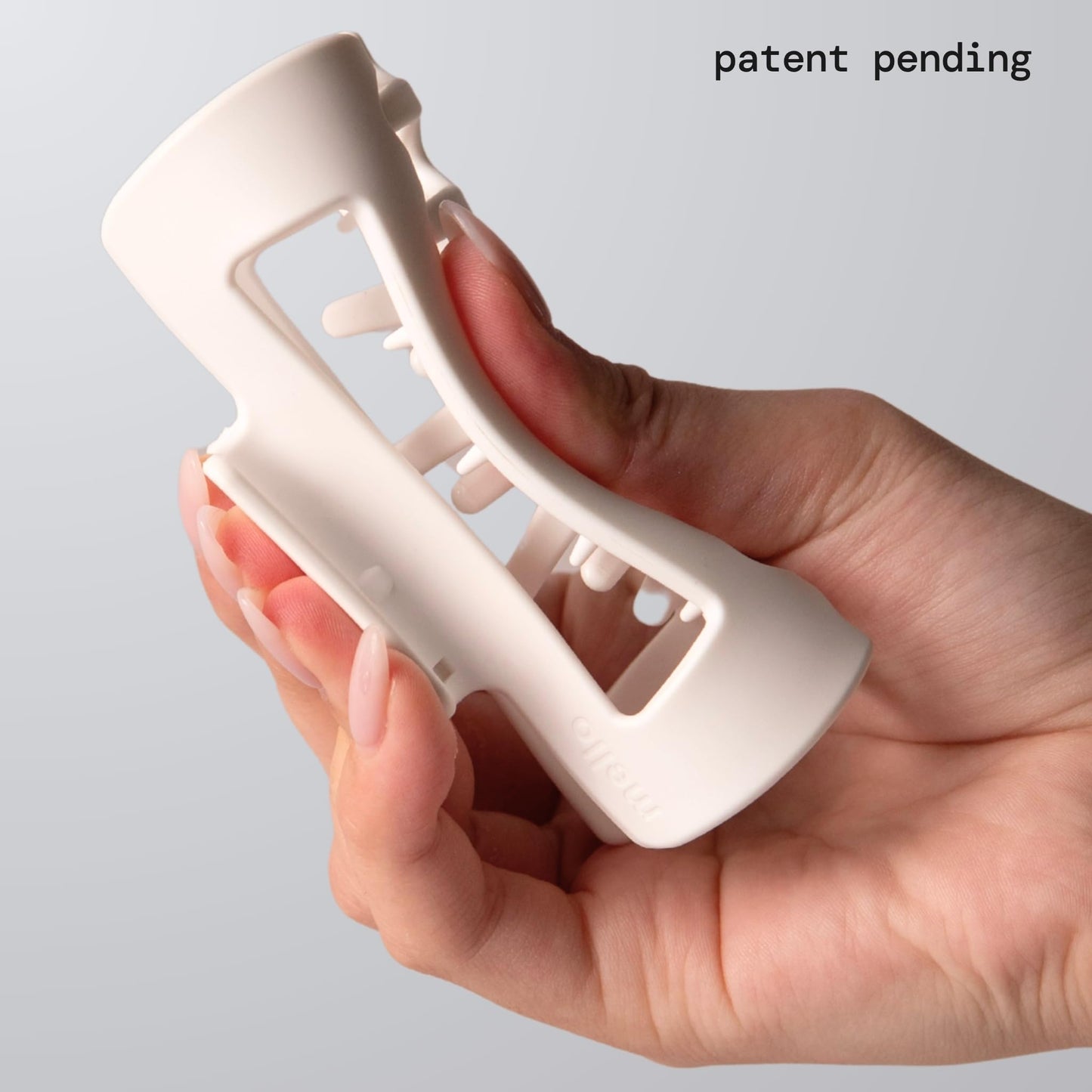 The Original Mello Hair Claw Clip Squishy Claw Clip Made in Korea Patent Pending 30021976 (White, Medium)