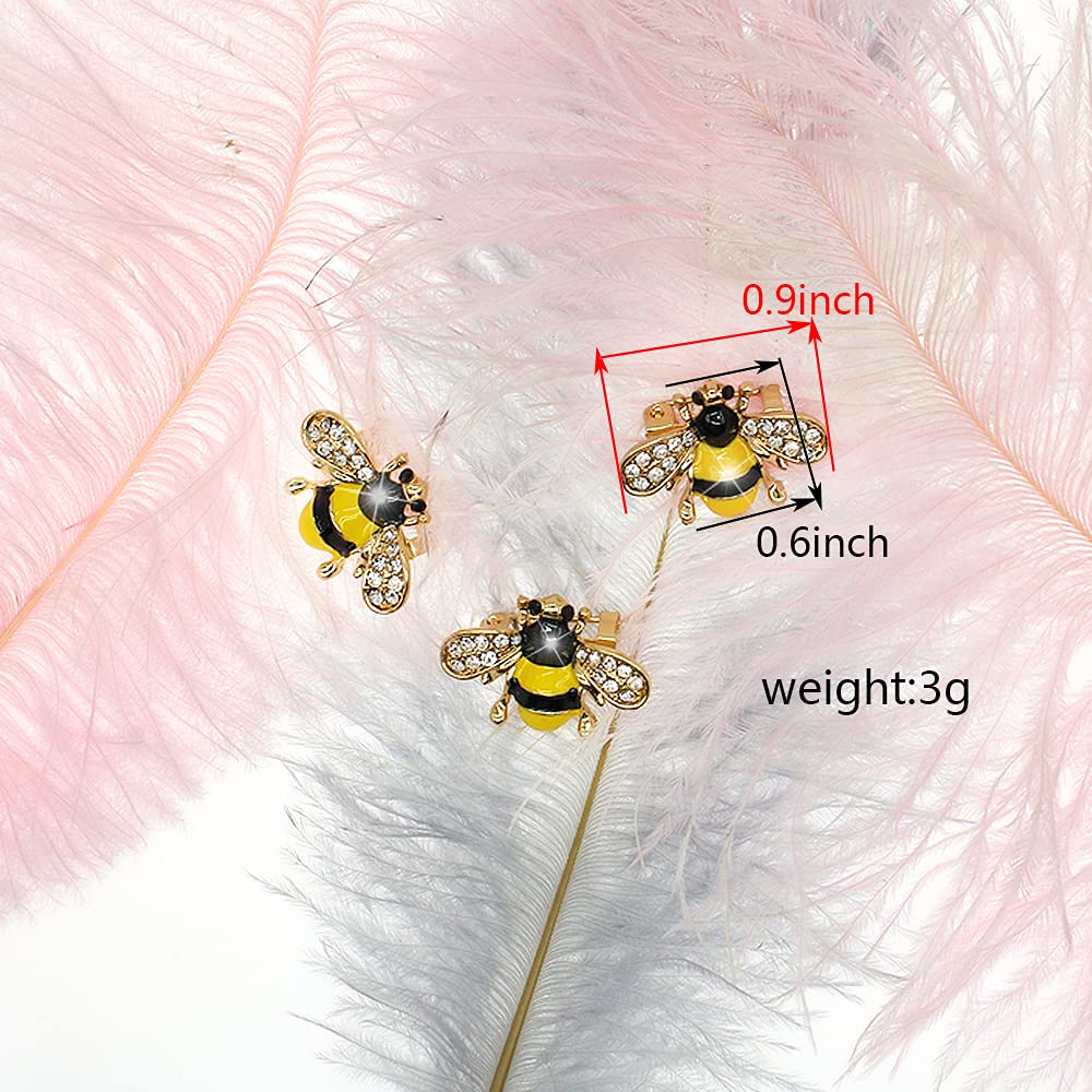 3 Pack Cute Bee Brooch Pin Set Enamel Crystal Animal Lapel Brooches Novelty Funny Pins Badges for Women Girls Boys Clothing Bags Backpacks Jackets Hat (Style 3)