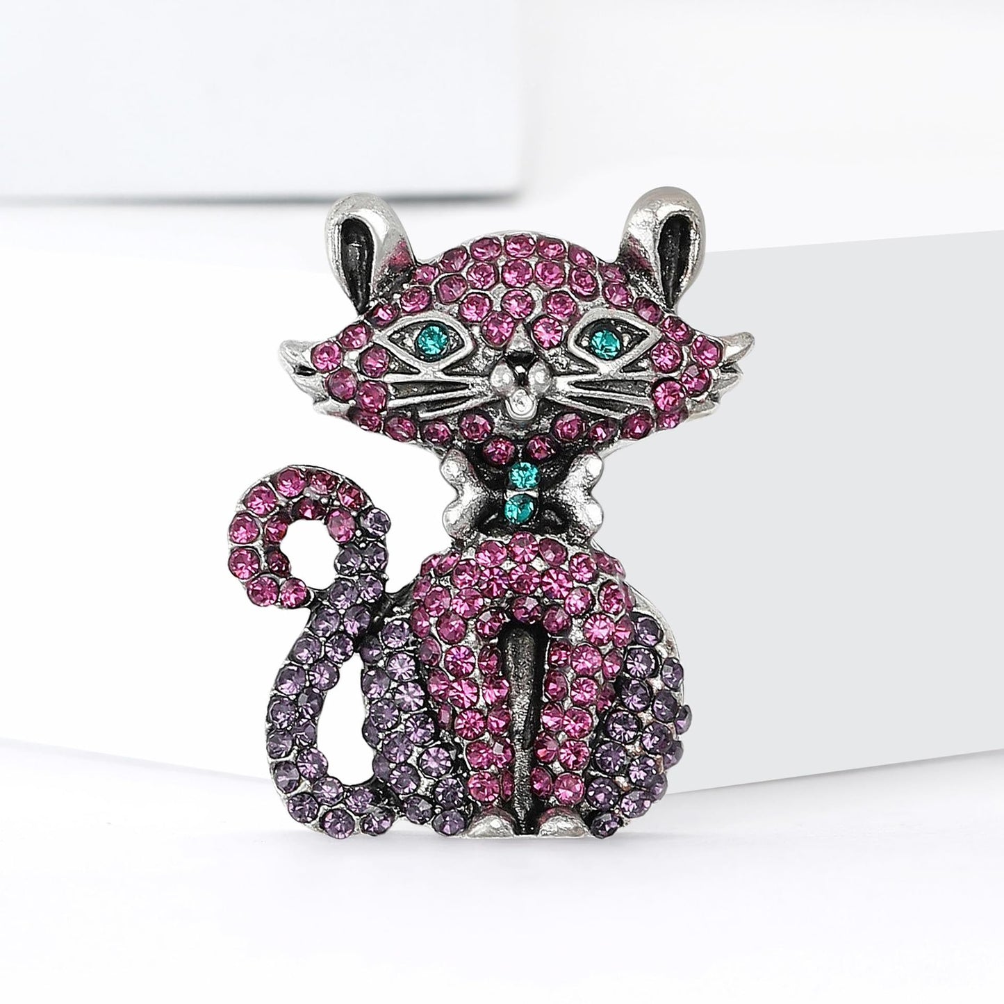 Cat Brooch for Women Rhinestone Cat Pin Animal Brooch Birthday Holiday Gift for Wife Girlfriend Mother
