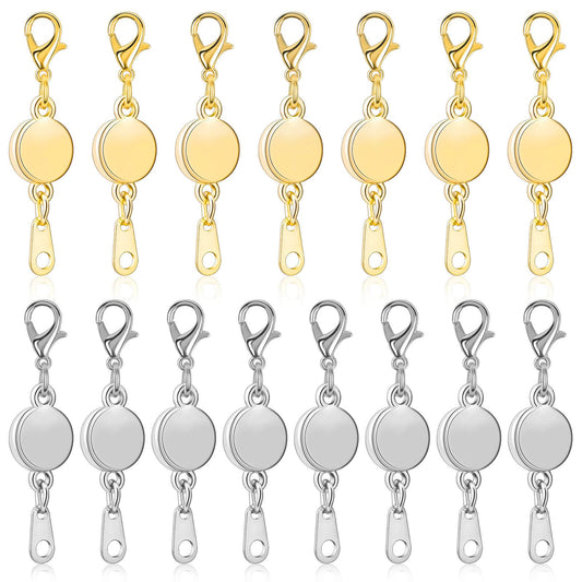 Paxcoo 15Pcs Locking Magnetic Jewelry Clasps and Closures, Necklace Extender and Helper for Necklaces, Bracelets and Jewelry