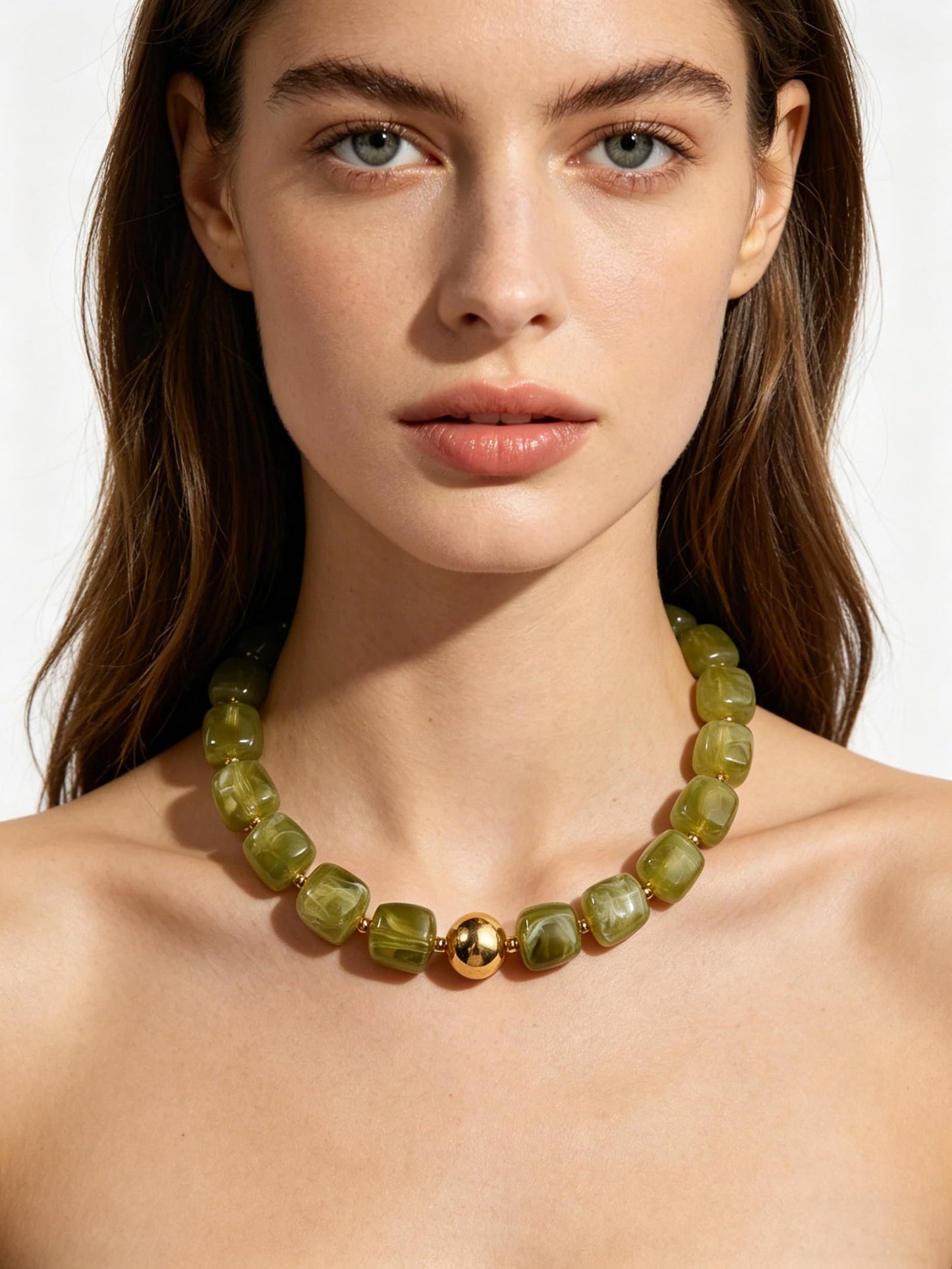 joymiao Chunky Necklaces for Women Big Bead Necklace Colorful Resin Beaded Choker Necklace Trendy Summer Necklaces Jewelry Gifts