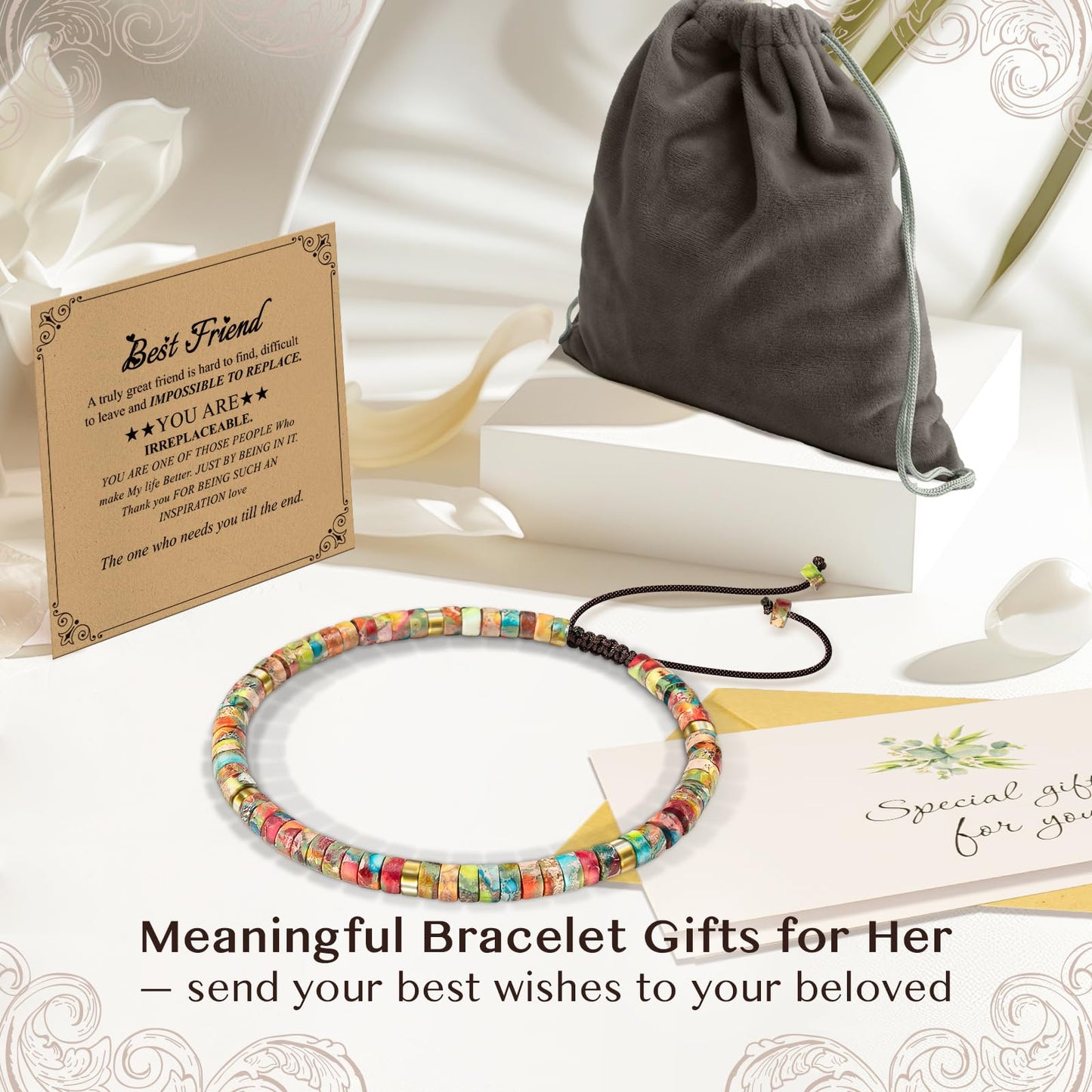 ZOKCC Friendship Bracelet Gifts for Women: Inspirational Natural Stone Bracelet for Women - Birthday Christmas Day Graduation Gifts for Friend, Sister, Bestie, BFF