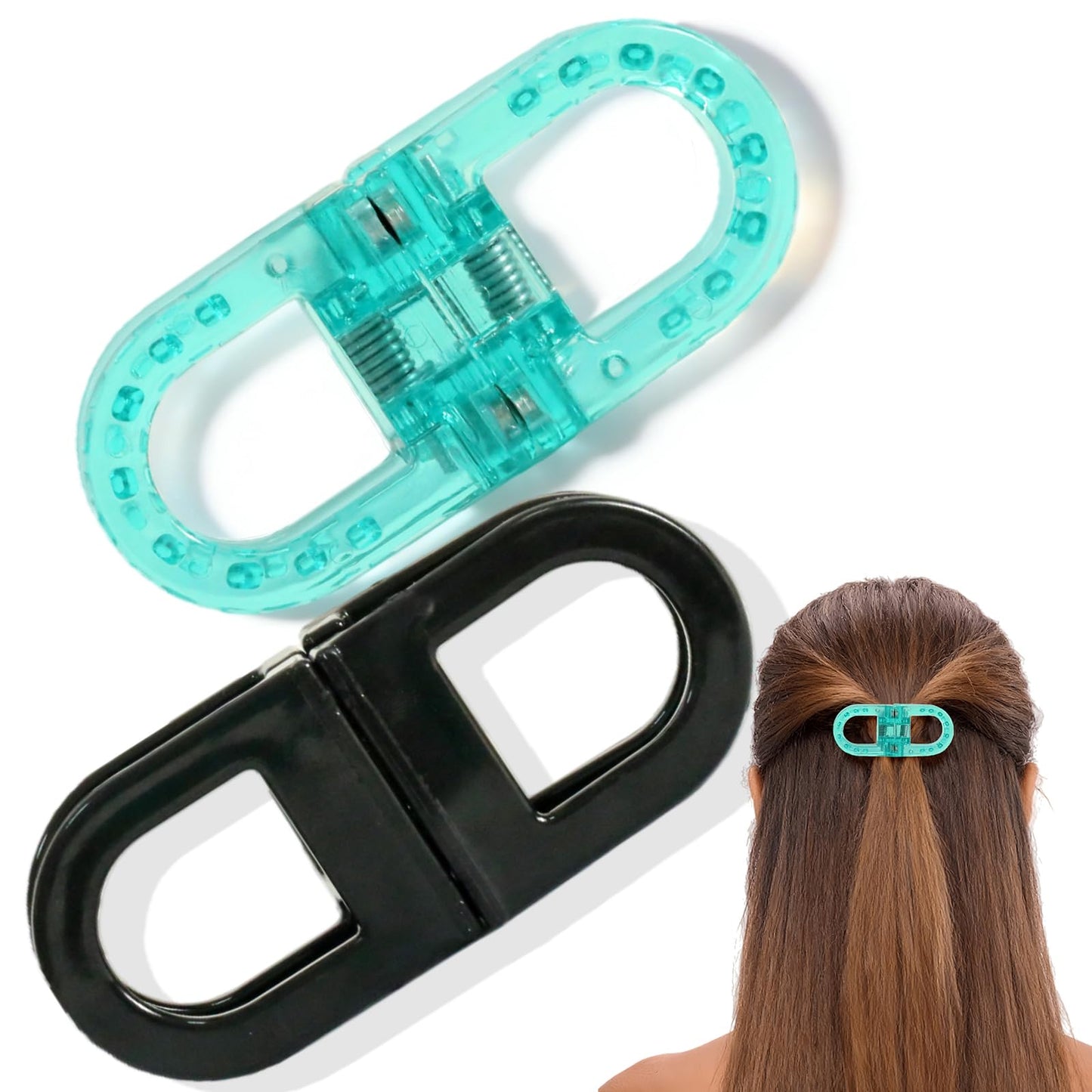 CHAOBANG Magnetic Hair Clips Strong Hold No Slip Styling Clips Gentle No Crease Design Lightweight Portable for Everyday Hairstyles Salon Travel All Hair (Black and Blue)