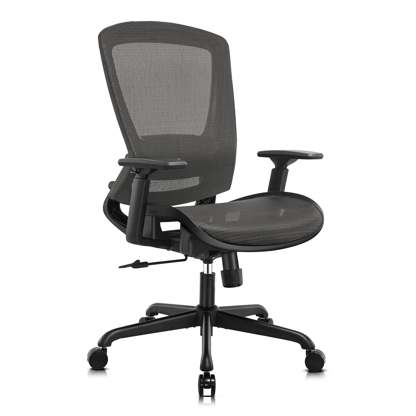ELABEST T96 Mesh Office Chair,Ergonomic Computer Desk Chair,Sturdy Task Chair- Adjustable Lumbar Support & Armrests,Tilt Function,Comfort Wide Seat,Swivel Home Office Chair