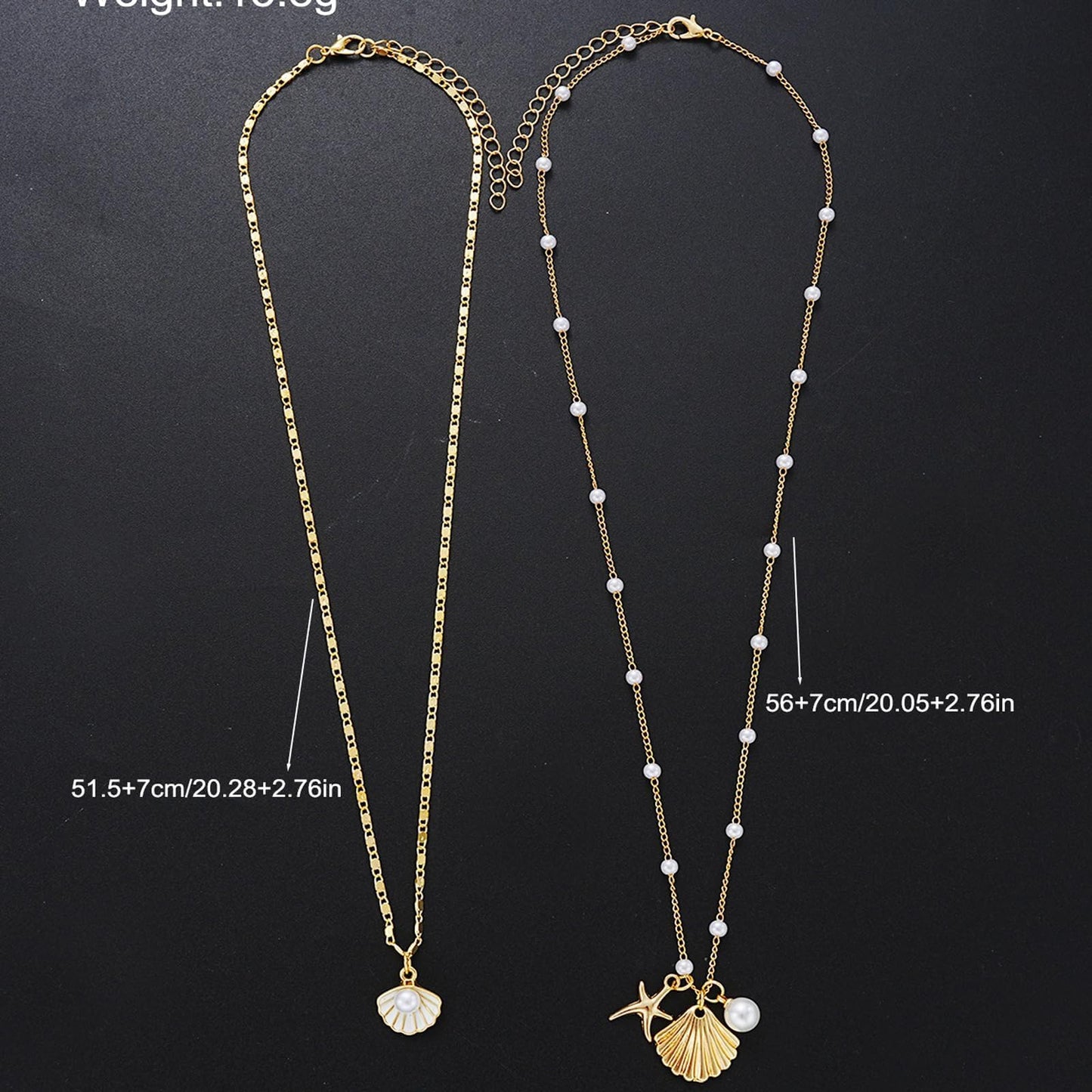 KummerSaprk Seashell Necklace Summer Vacation Jewelry for Women Gold Beachy Necklace Stack Starfish Flower Cowrie Sea Shell Pendant Necklaces Summer Essentials Accessories Gifts