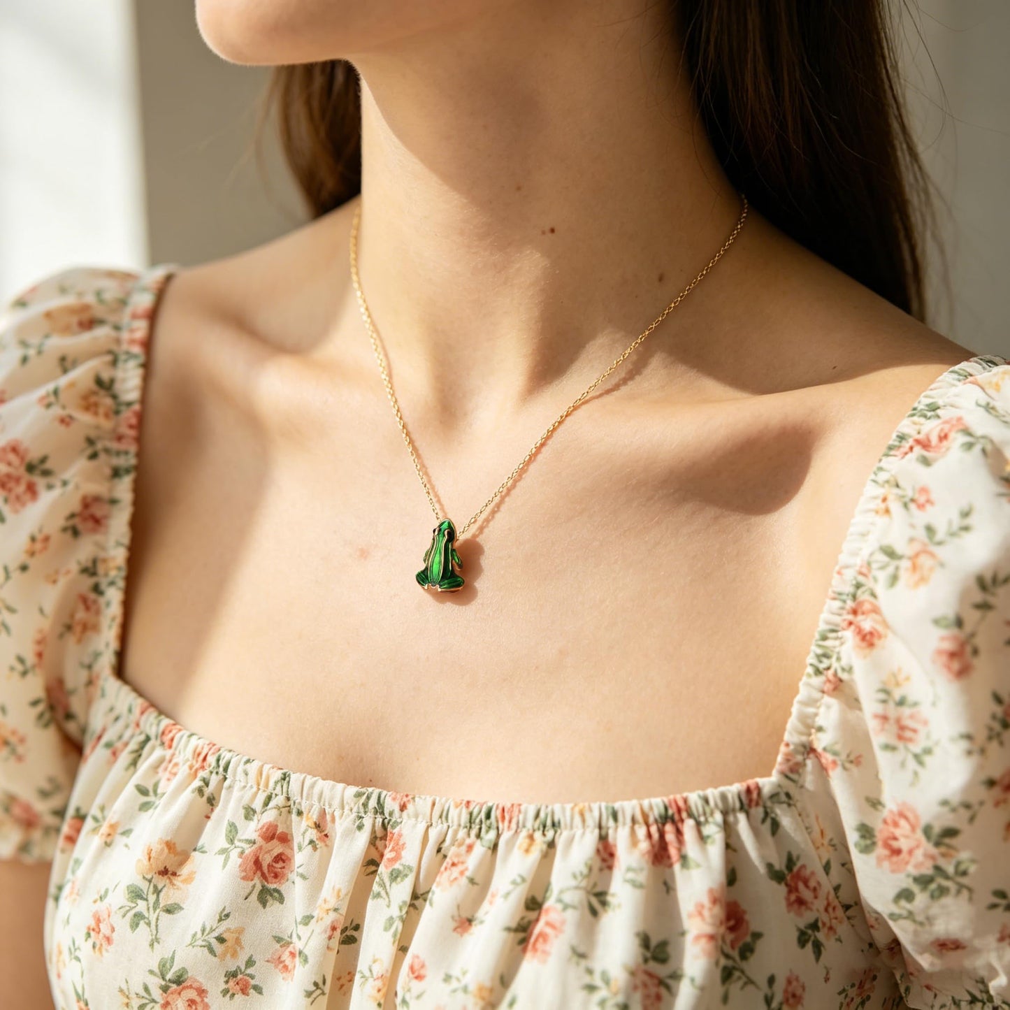 Baydurcan Frog Necklace for Women, Cute Green Animal Frog Pendant Jewelry, Frogs Themed Gift for Daughter Sister Mom Her