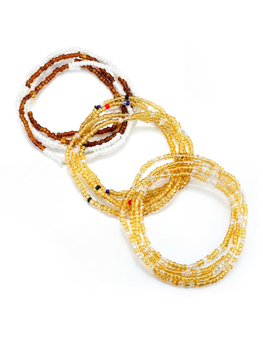 JeryWe Waist Beads for Women African Body Chain - Handmade Adjustable Colorful Elastic Waist Beads Stretching Body Accessories Belly Body Jewelry for Women Plus Size Beach Bikini Jewelry 04