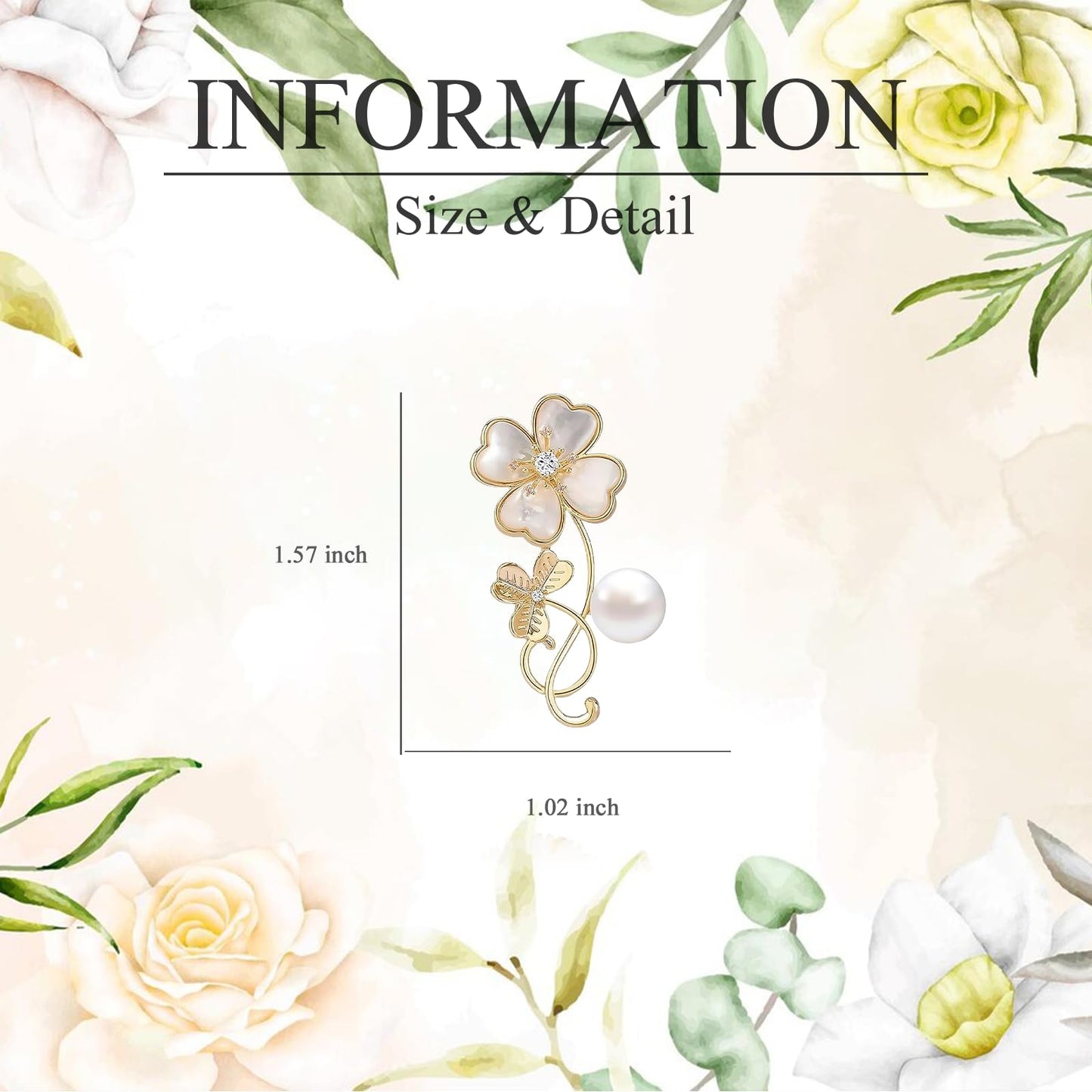 EMEGCY Four Leaf Clover Brooch for Women Lucky Clover Brooch Pin 18K Gold Plated 4 Leaf Clover Lapel Pin Jewelry for Mom Wife Birthday Anniversary Christmas