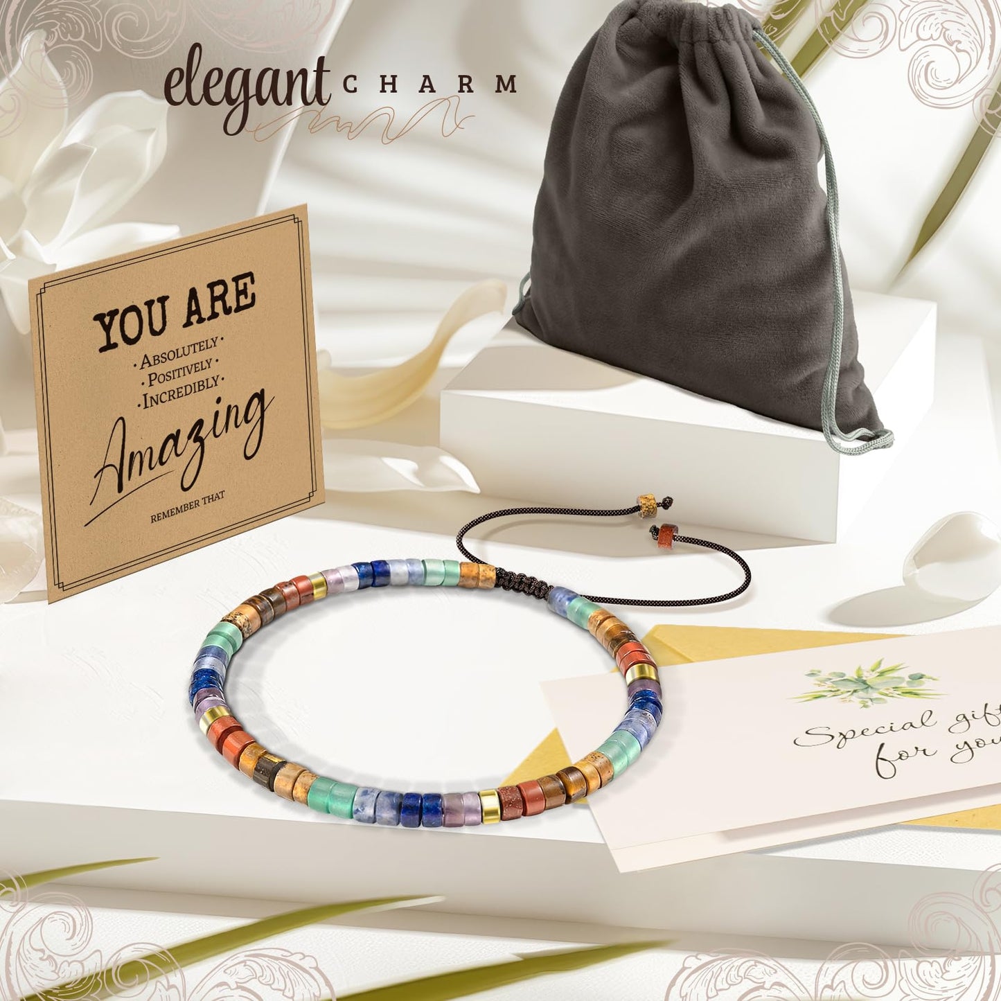 ZOKCC Cheer Up Bracelets Gifts for Women - Healing Natural Stone Bracelets - Inspirational Friendship Gifts for Women Friend Sister Bestie BFF