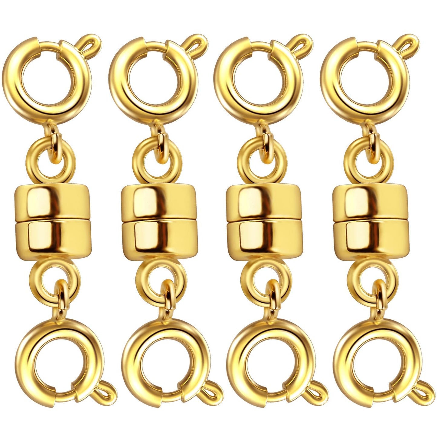 Dailyacc Magnetic Necklace Clasps and Closures, Double Open Bracelet Extender for Jewelry Converters Clasp (14k Gold, Silver)